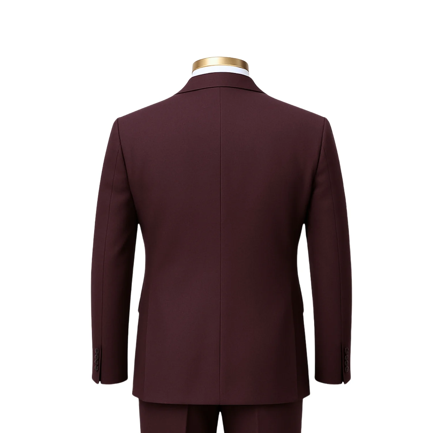 Tiglio Men's Burgundy 100% Wool 2-Piece Modern Fit Suit — Notch Lapel - Image 5