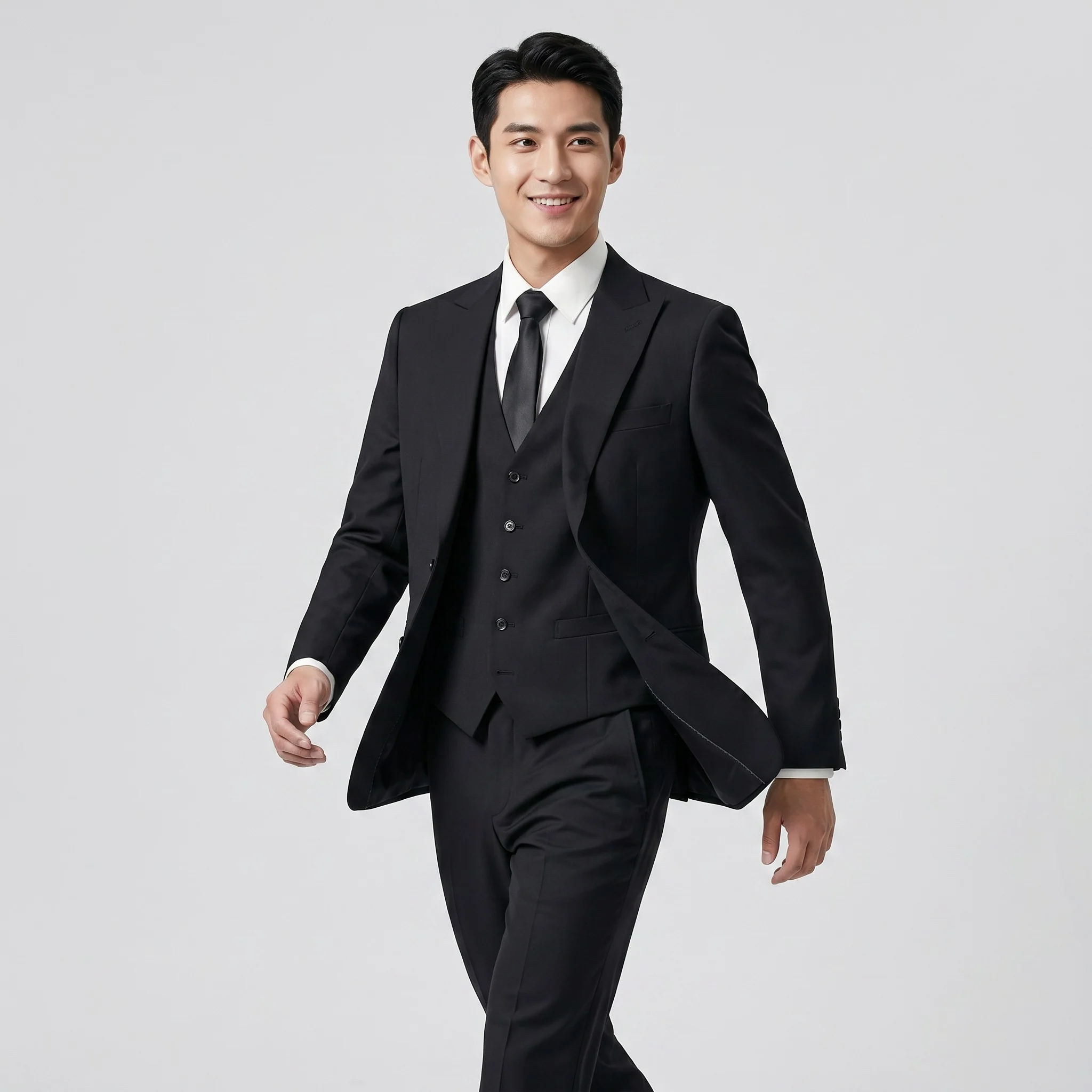 Joseph Michael Men's 3-Piece Slim Fit Vested Suit — Peak Lapel
