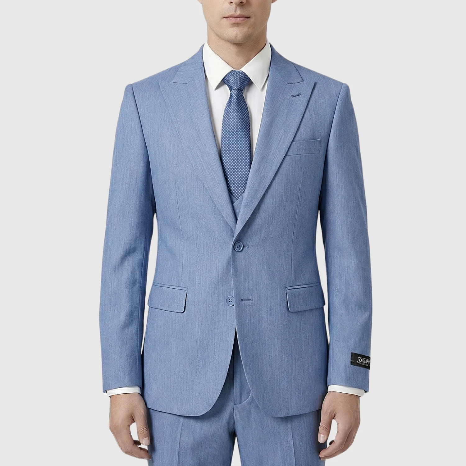 Joseph Michael Men's 3-Piece Slim Fit Vested Suit — Peak Lapel - Image 13