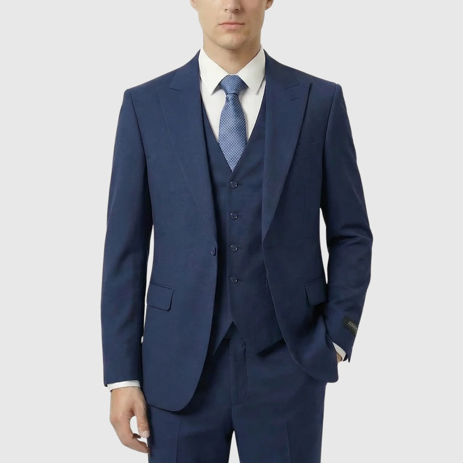 Joseph Michael Men's 3-Piece Slim Fit Vested Suit — Peak Lapel - Image 29