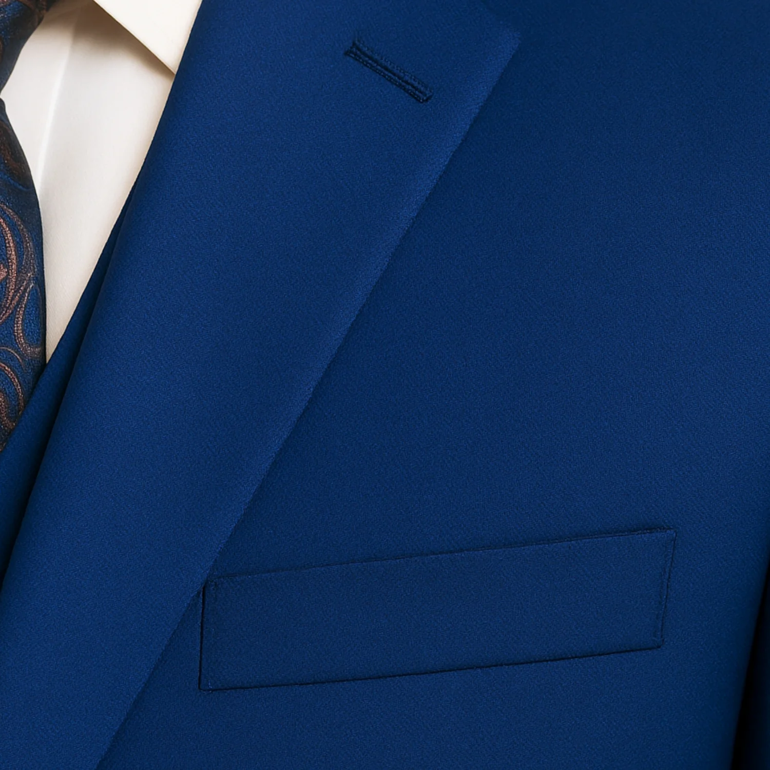 Joseph Michael Men's Royal Blue 3-Piece Slim Fit Vested Sharkskin Suit — Notch Lapel - Image 3