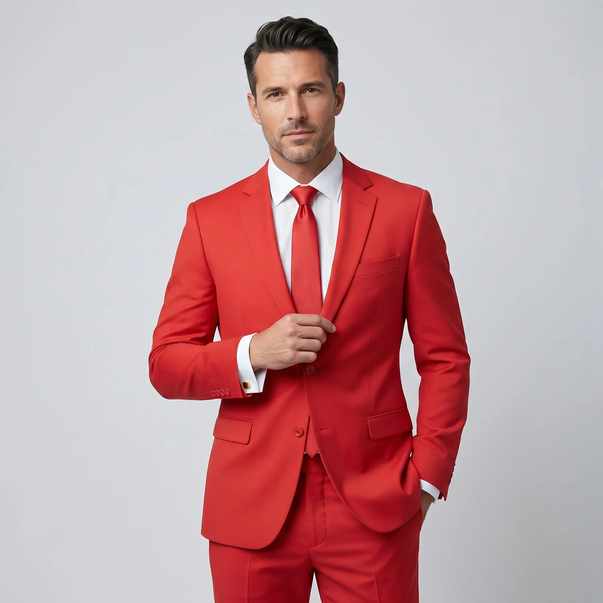 Joseph Michael Men's 4-Way Stretch Adjustable Waist Knit Suit - Image 10