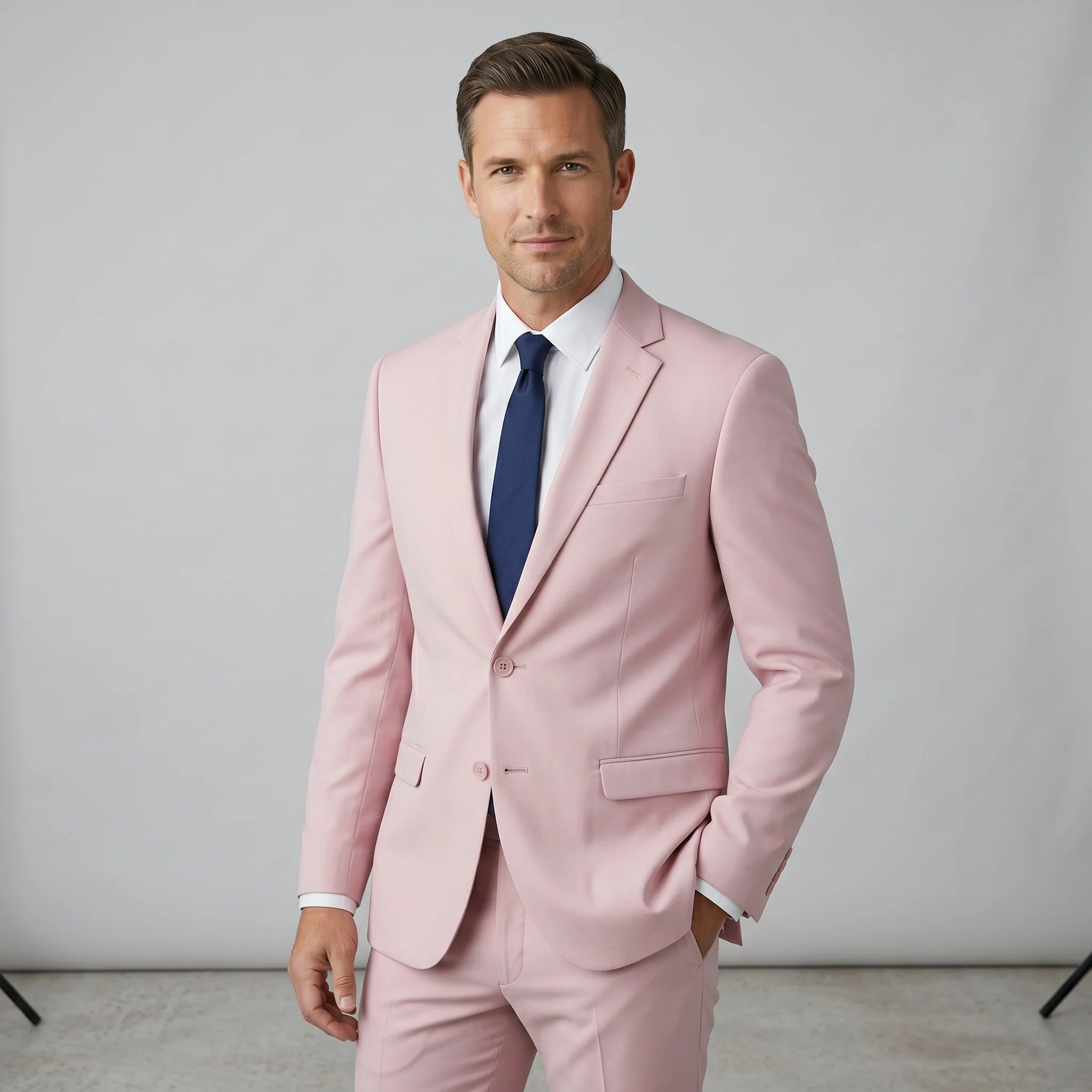 Joseph Michael Men's 4-Way Stretch Adjustable Waist Knit Suit - Image 4