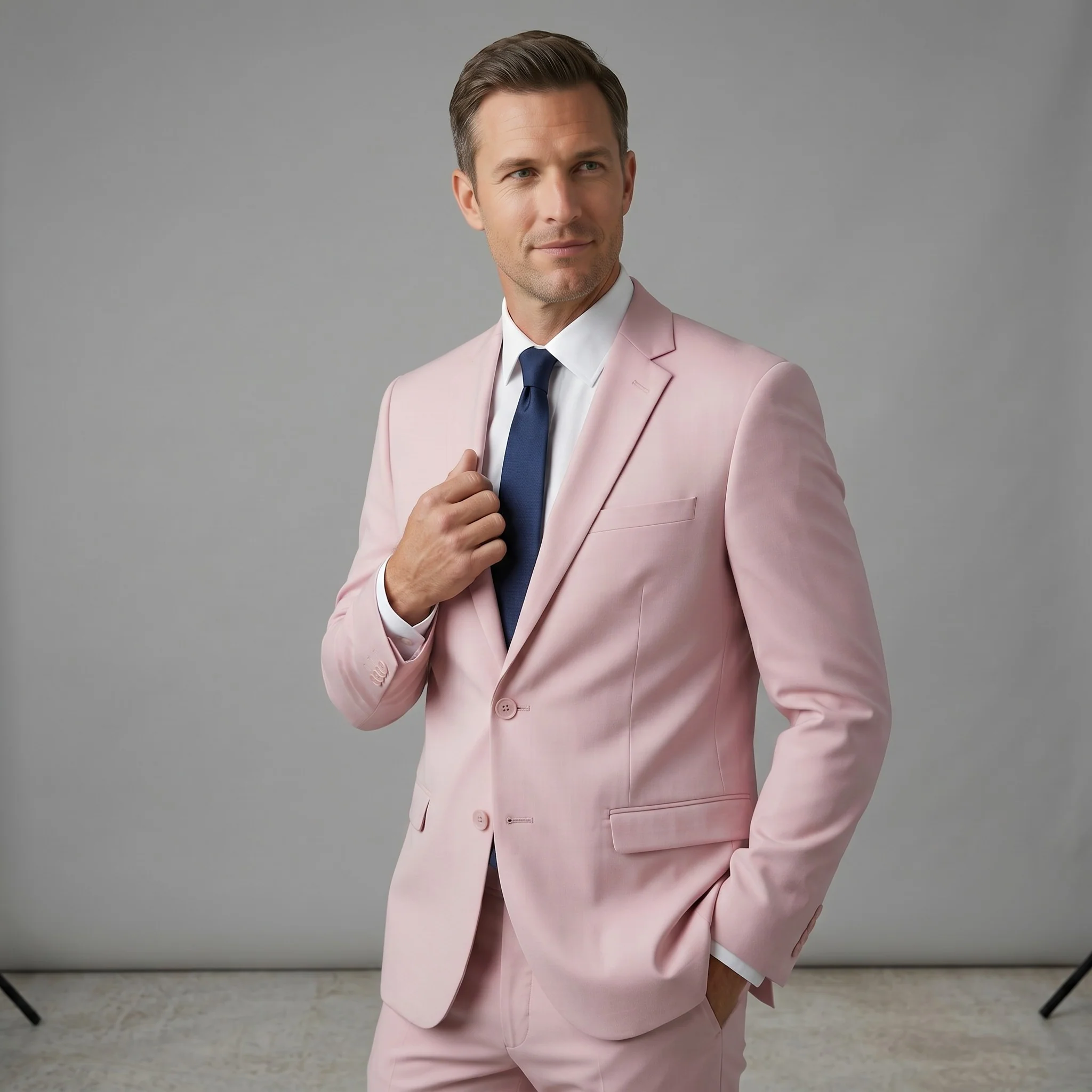 Joseph Michael Men's 4-Way Stretch Adjustable Waist Knit Suit - Image 5