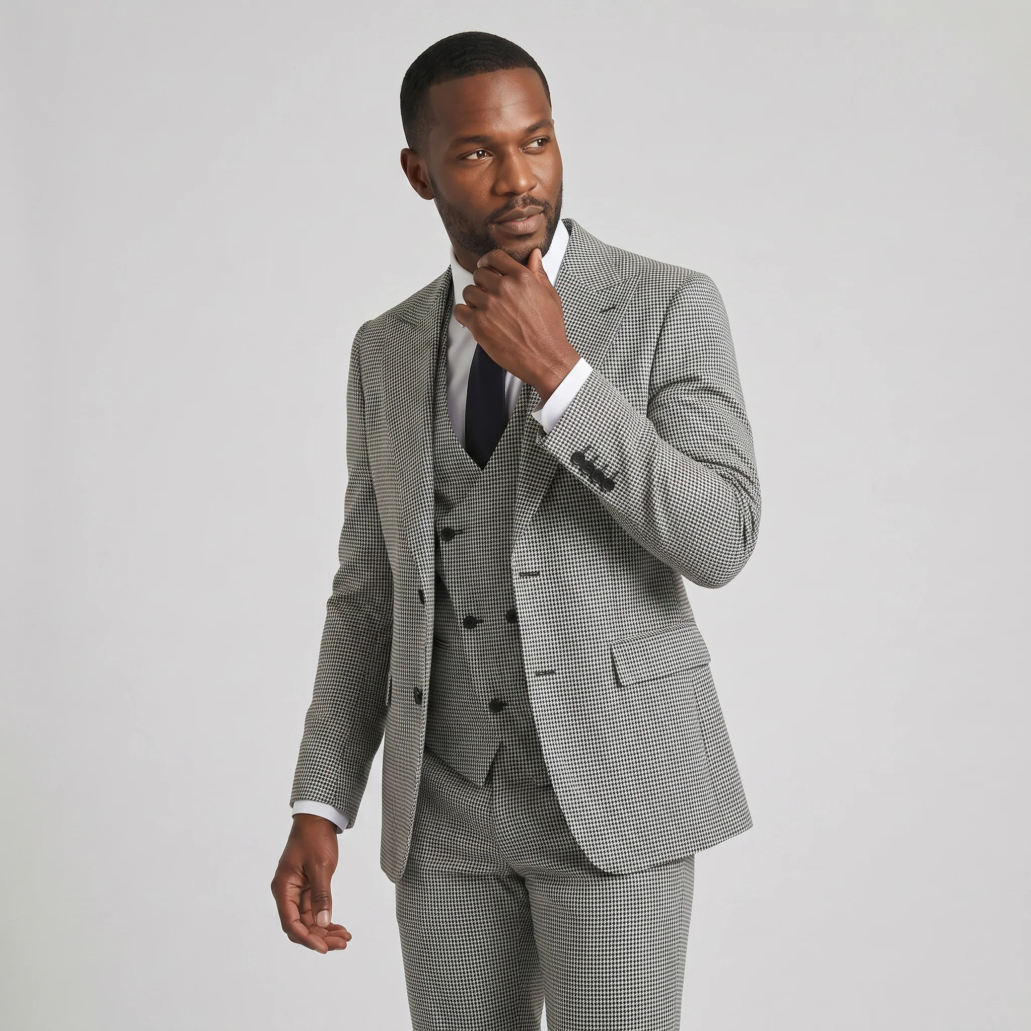 Pino Baldini Men's 3-Piece Vested Modern Fit Suit — Peak Lapel - Image 4