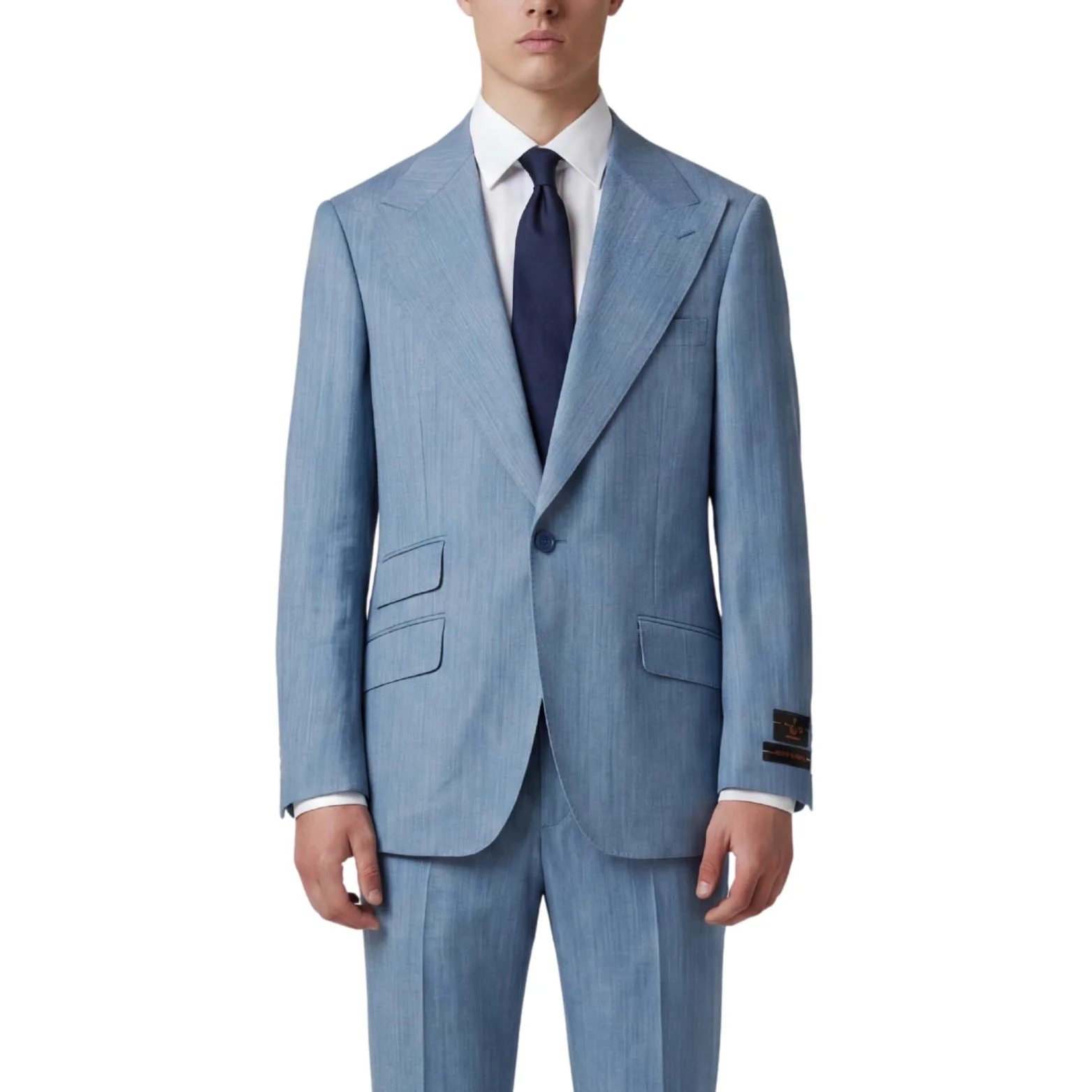 Tiglio Men's Antibes 100% Wool 2-Piece Modern Fit Suit — Peak Lapel - Image 3