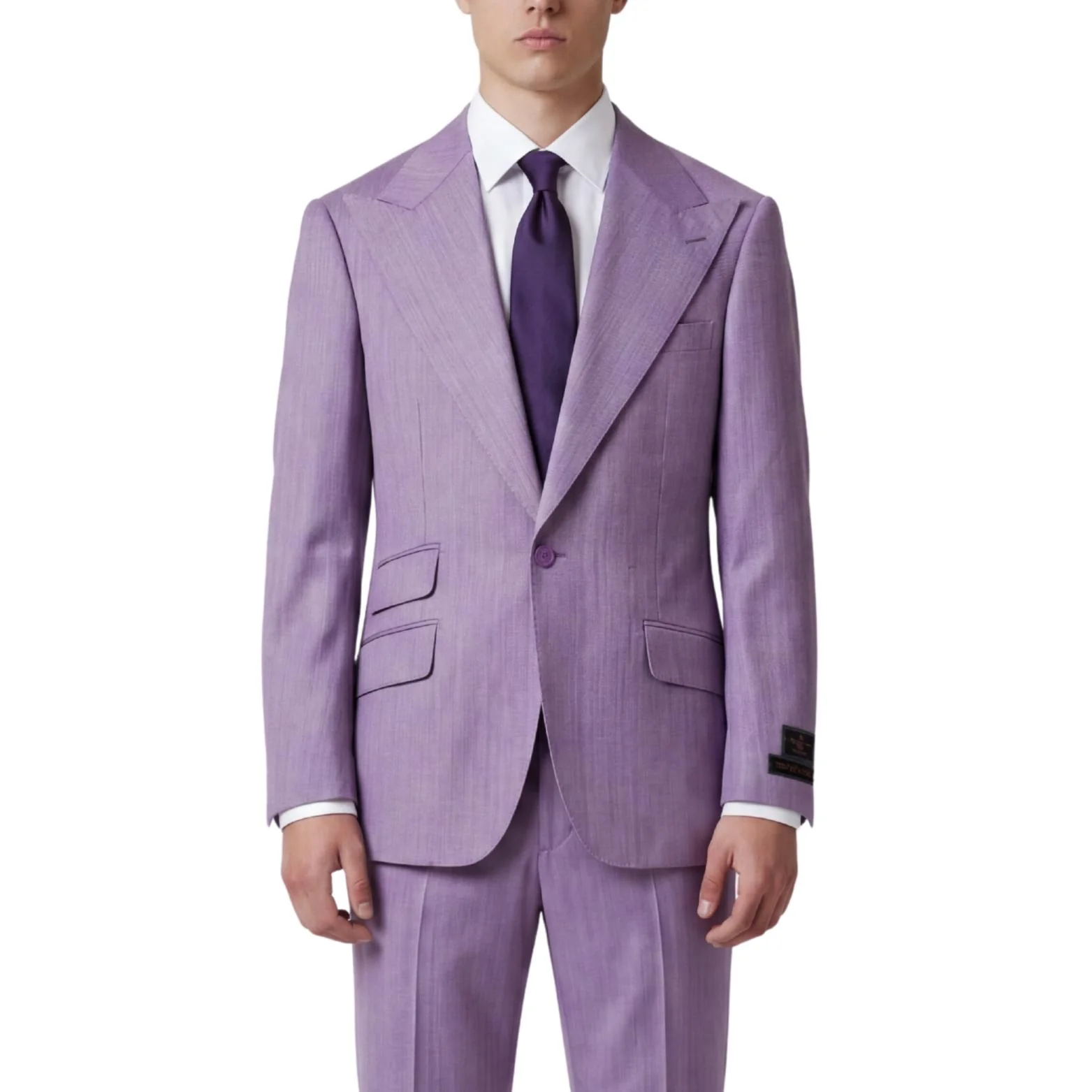 Tiglio Men's Antibes 100% Wool 2-Piece Modern Fit Suit — Peak Lapel - Image 3