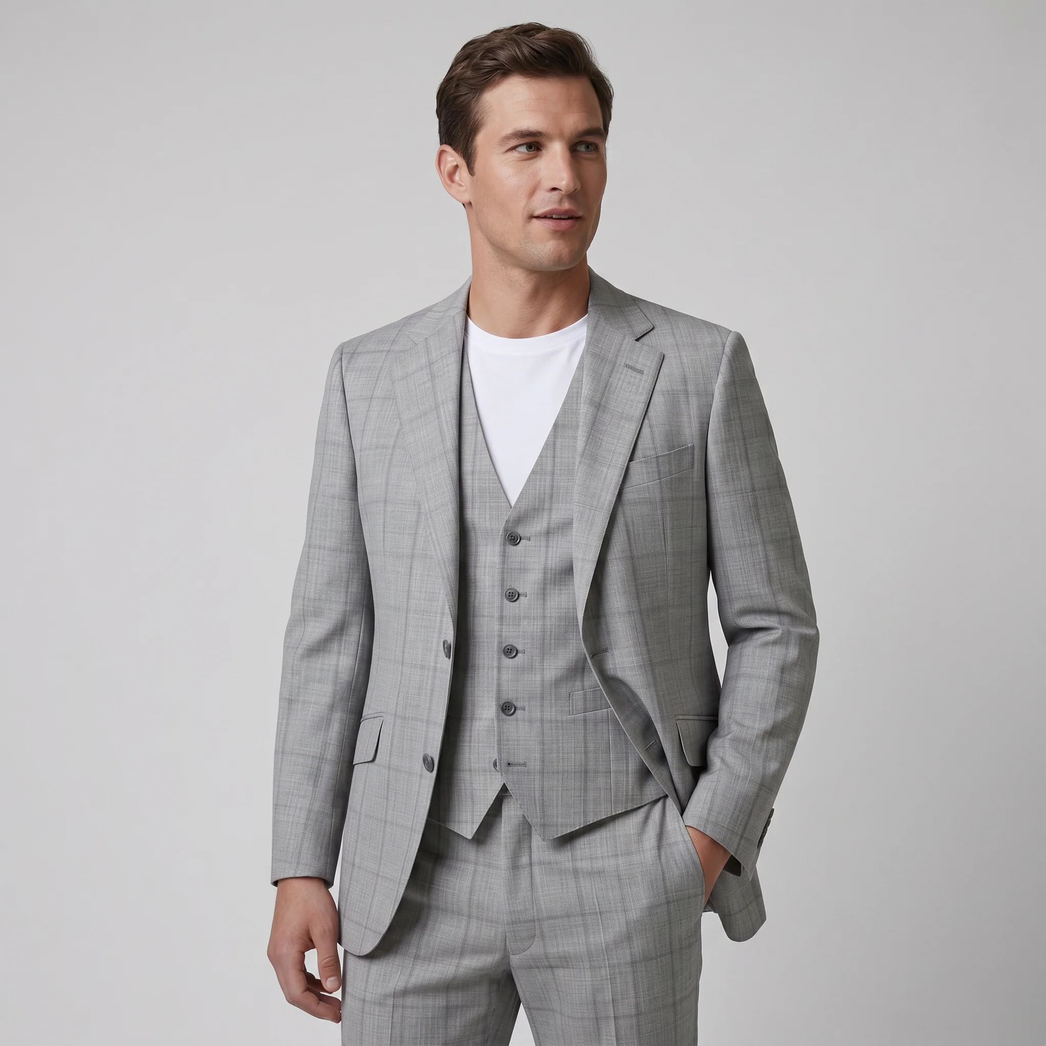 Joseph Michael Botura Men's Oxford Modern Fit 3-Piece Plaid Suit - Image 2