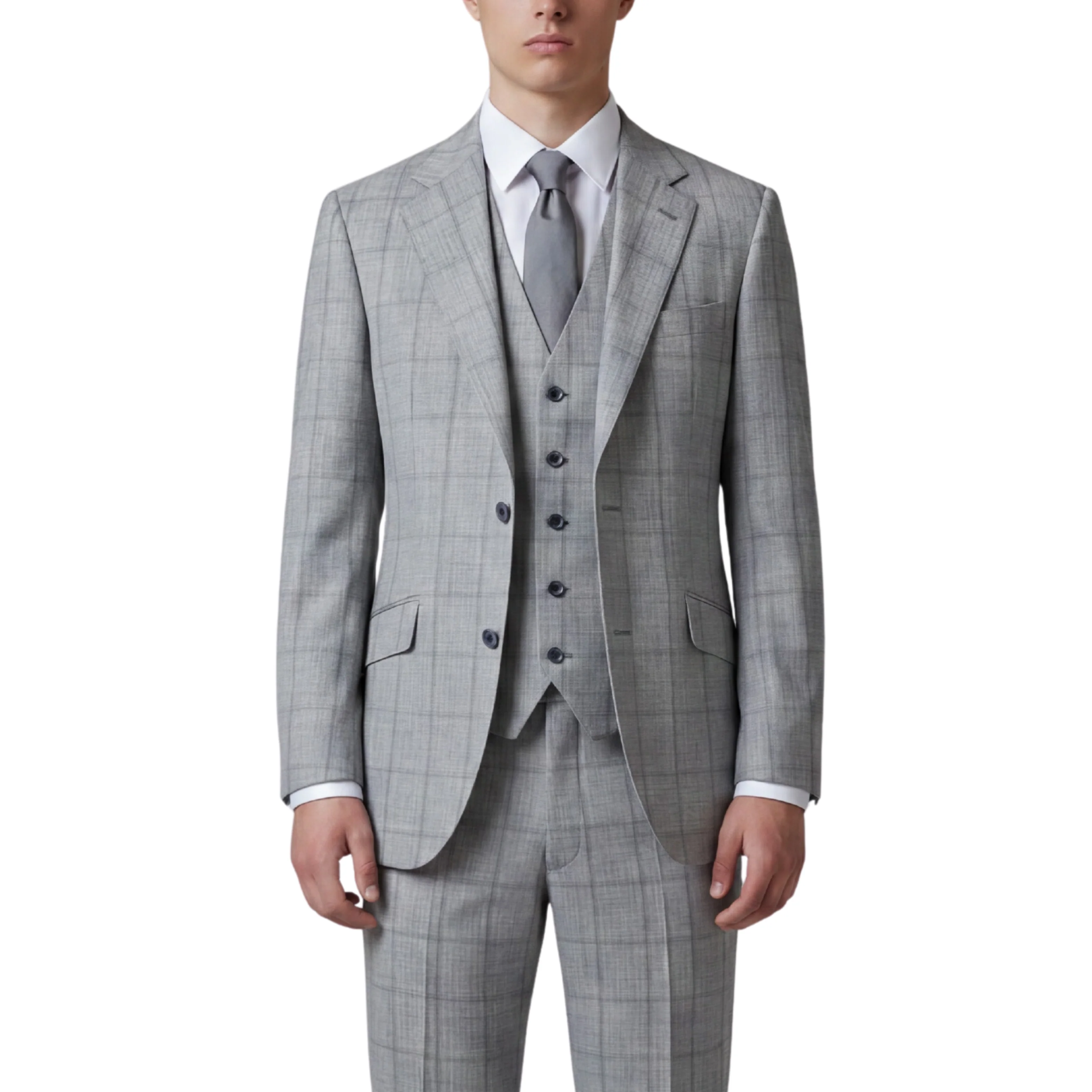 Joseph Michael Botura Men's Oxford Modern Fit 3-Piece Plaid Suit - Image 3