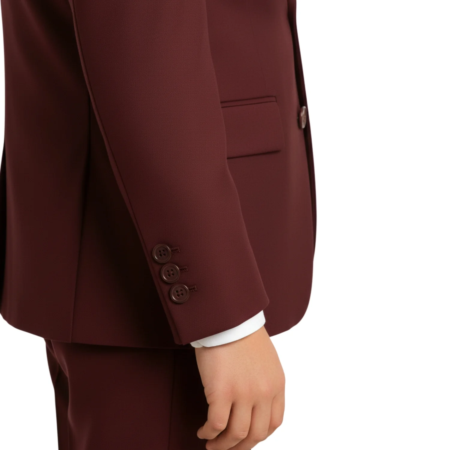 Ideal Boys' Burgundy 4-Way Stretch Suit - Image 3