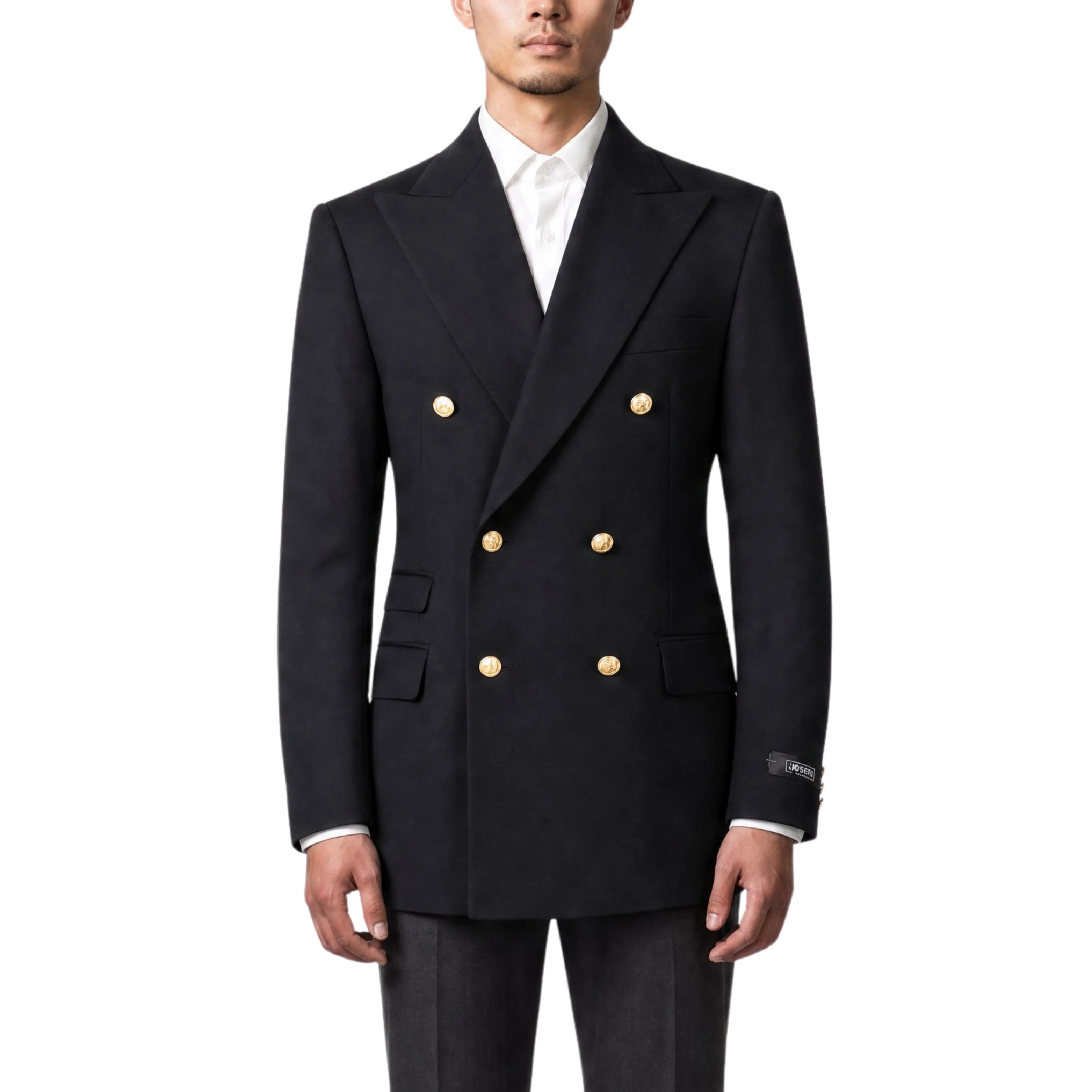 Joseph Michael Black Modern Fit Double Breasted Blazer — Gold Buttons - Image 4
