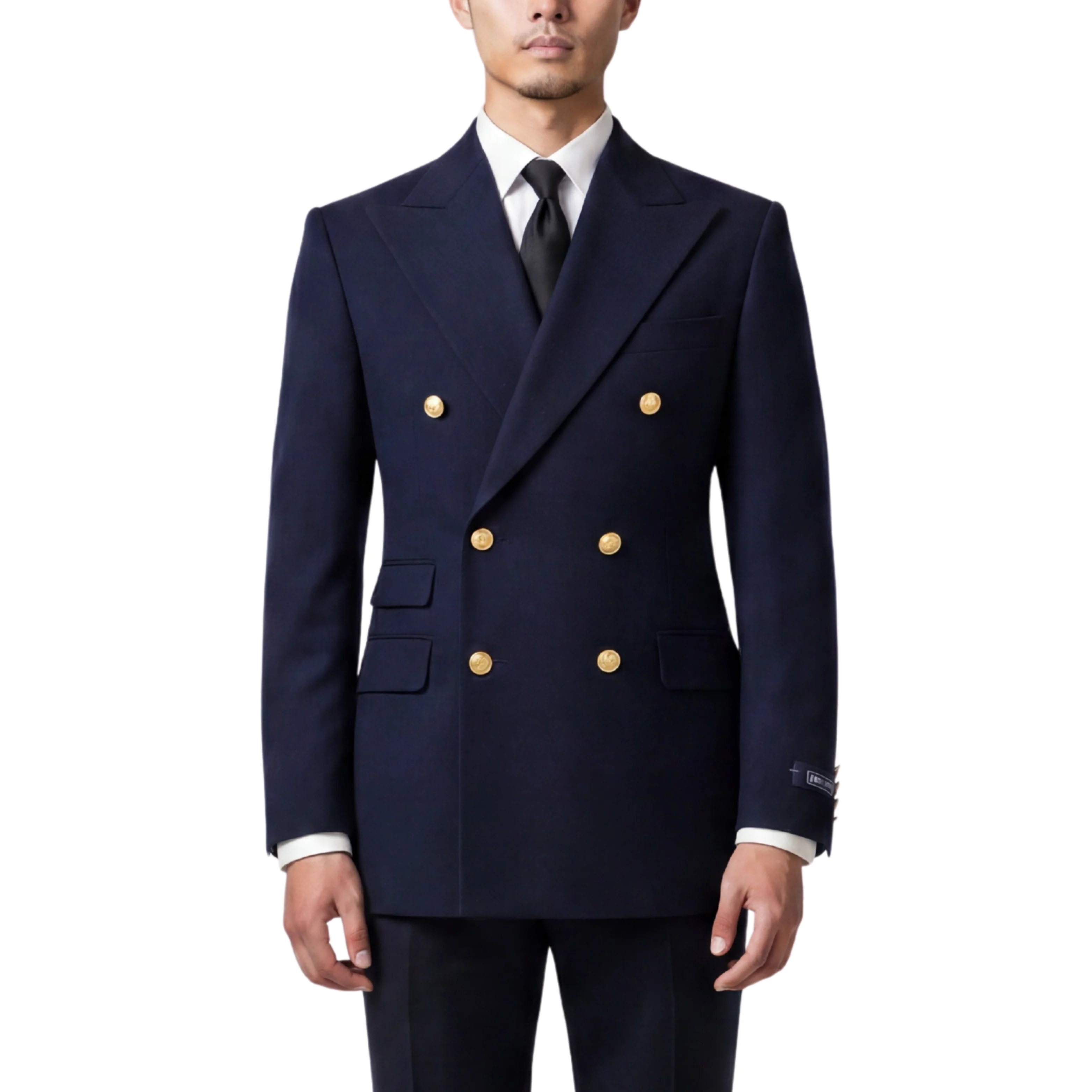 Joseph Michael Navy Modern Fit Double Breasted Blazer — Gold Buttons - Image 4