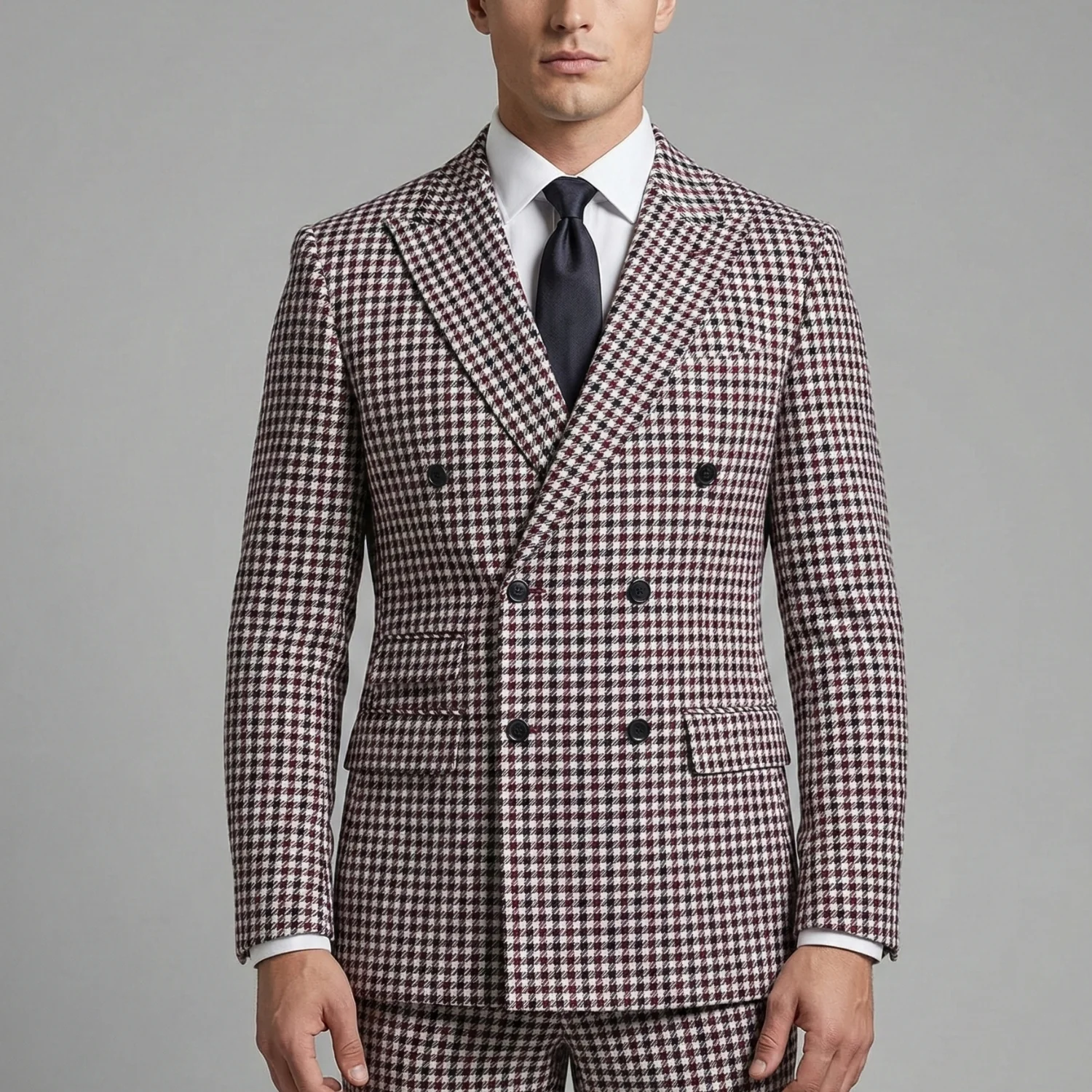 Statement Men's 2-Piece Modern Fit Double Breasted Suit — Peak Lapel - Image 11