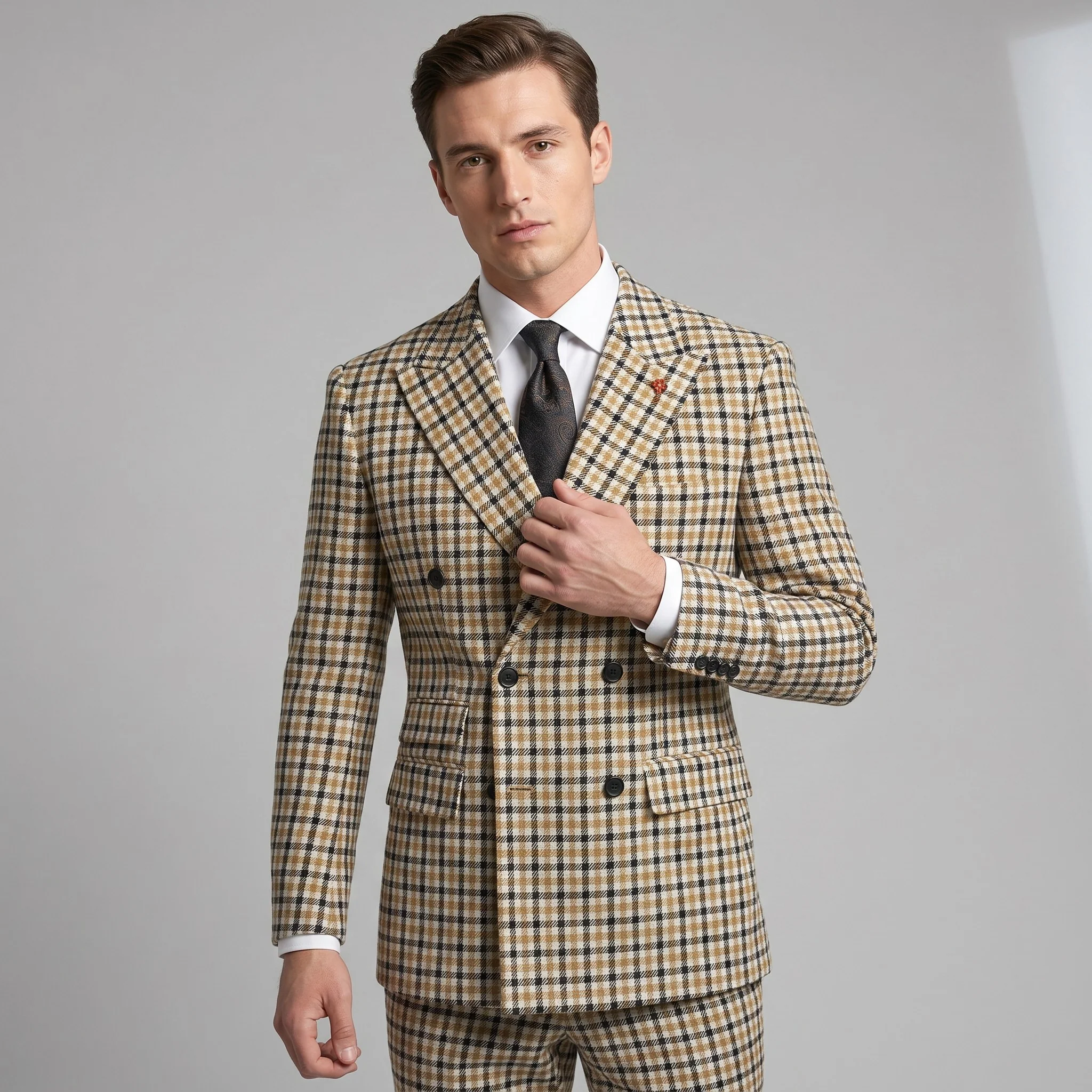 Statement Men's 2-Piece Modern Fit Double Breasted Suit — Peak Lapel - Image 15
