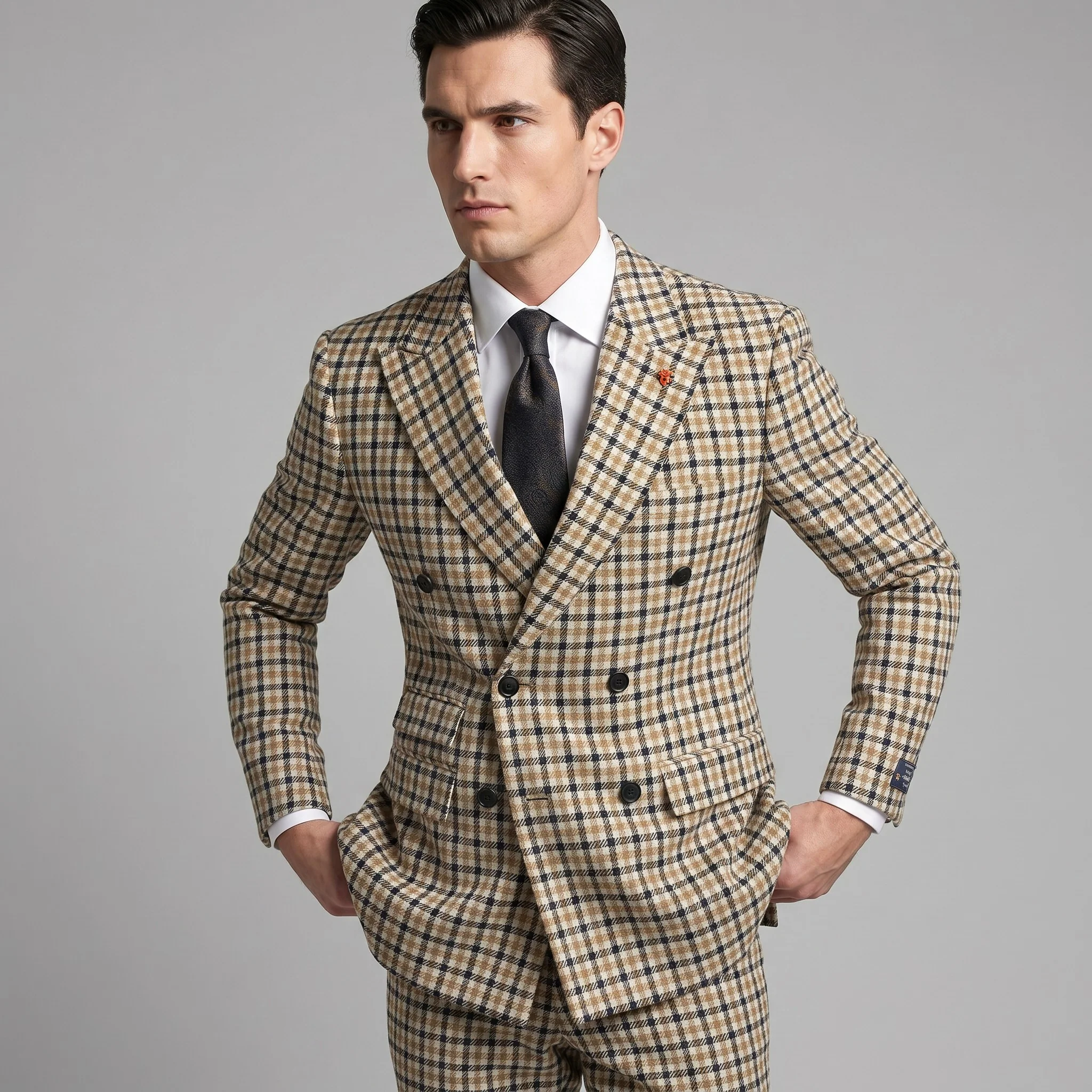 Statement Men's 2-Piece Modern Fit Double Breasted Suit — Peak Lapel - Image 16