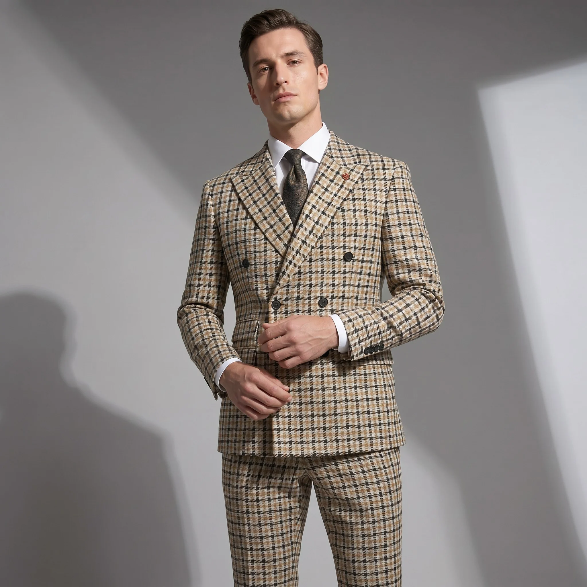 Statement Men's 2-Piece Modern Fit Double Breasted Suit — Peak Lapel - Image 17