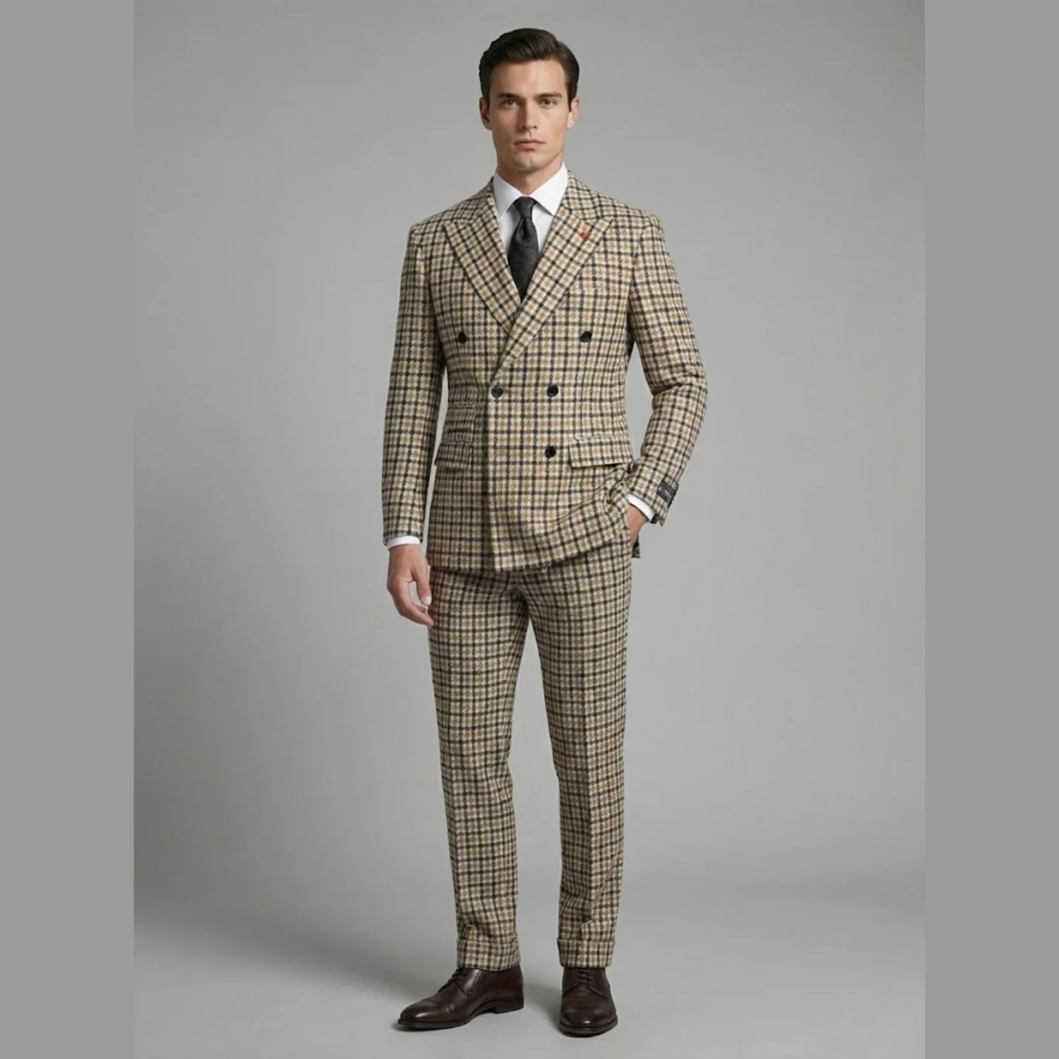 Statement Men's 2-Piece Modern Fit Double Breasted Suit — Peak Lapel - Image 19