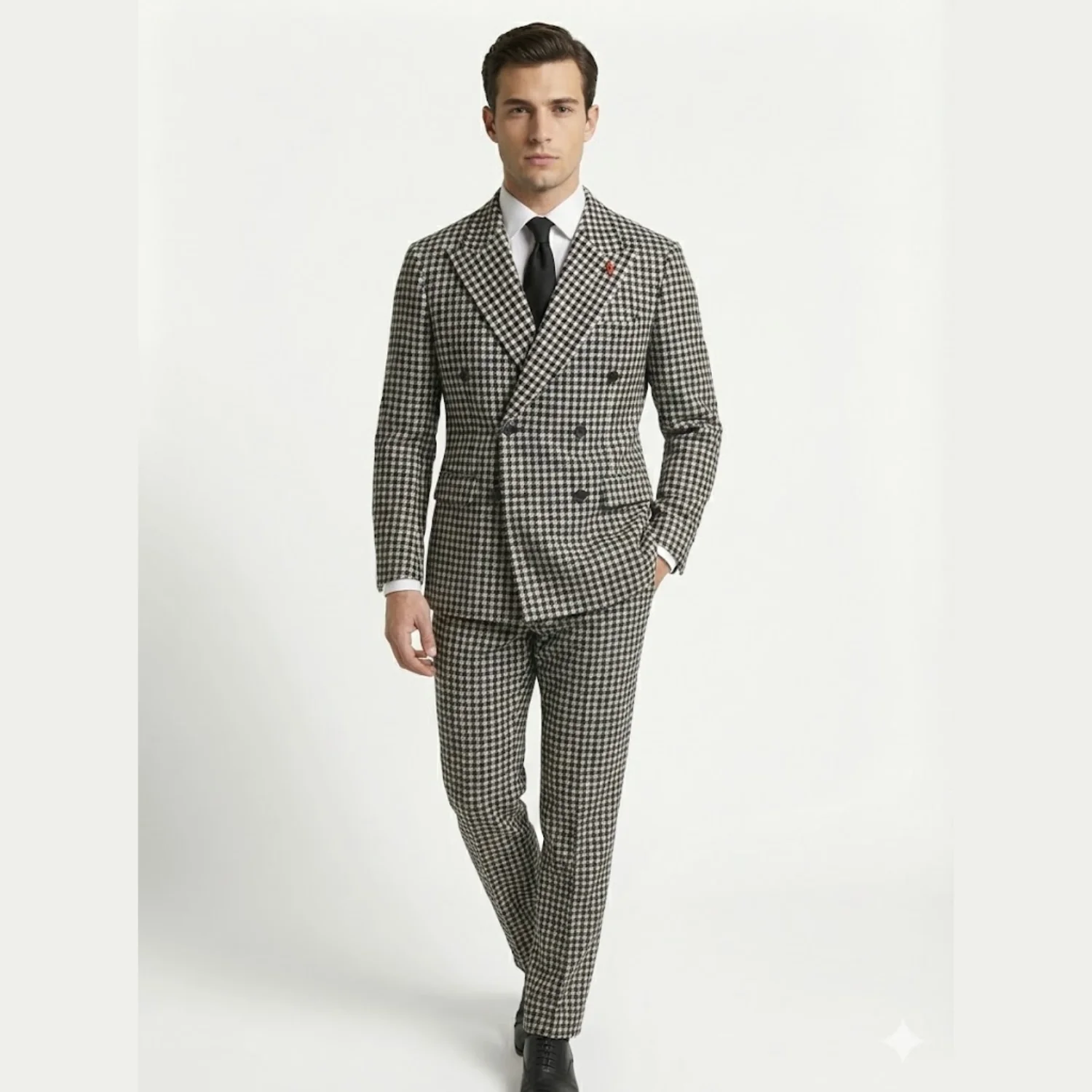 Statement Men's 2-Piece Modern Fit Double Breasted Suit — Peak Lapel - Image 4