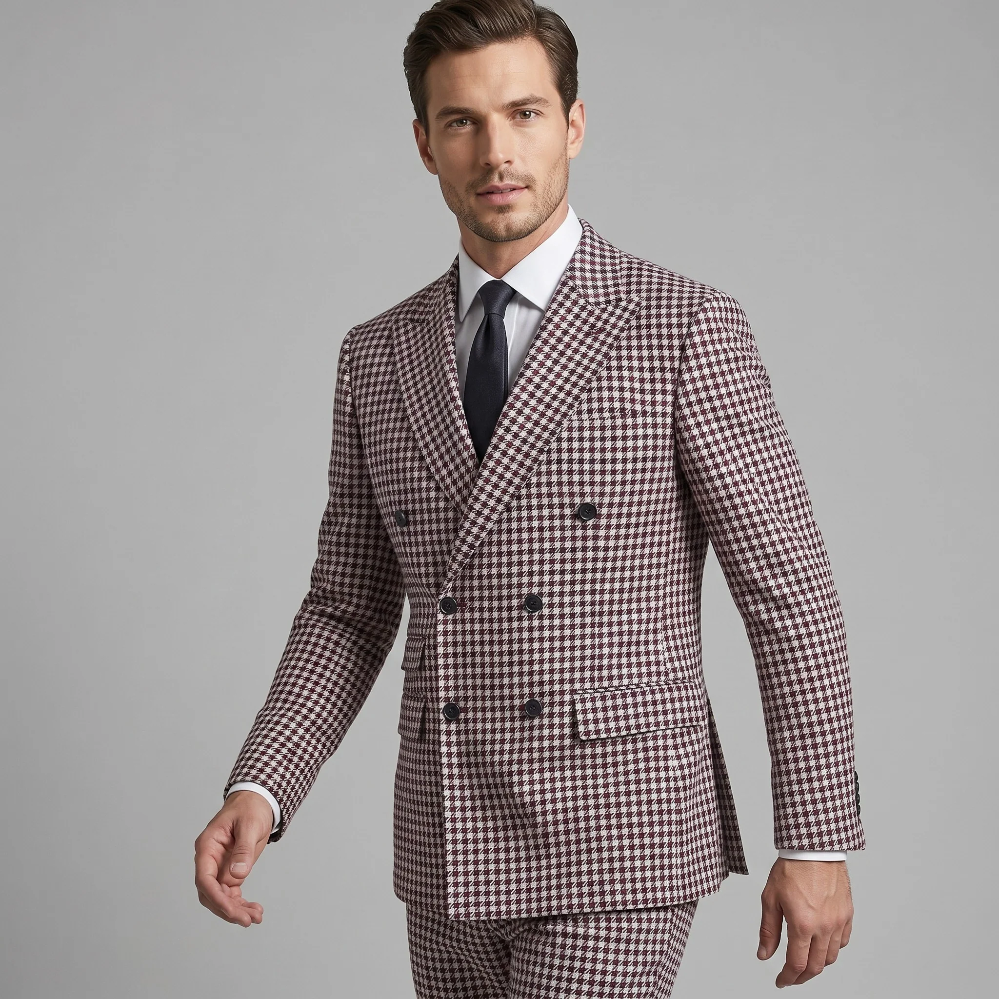 Statement Men's 2-Piece Modern Fit Double Breasted Suit — Peak Lapel - Image 8