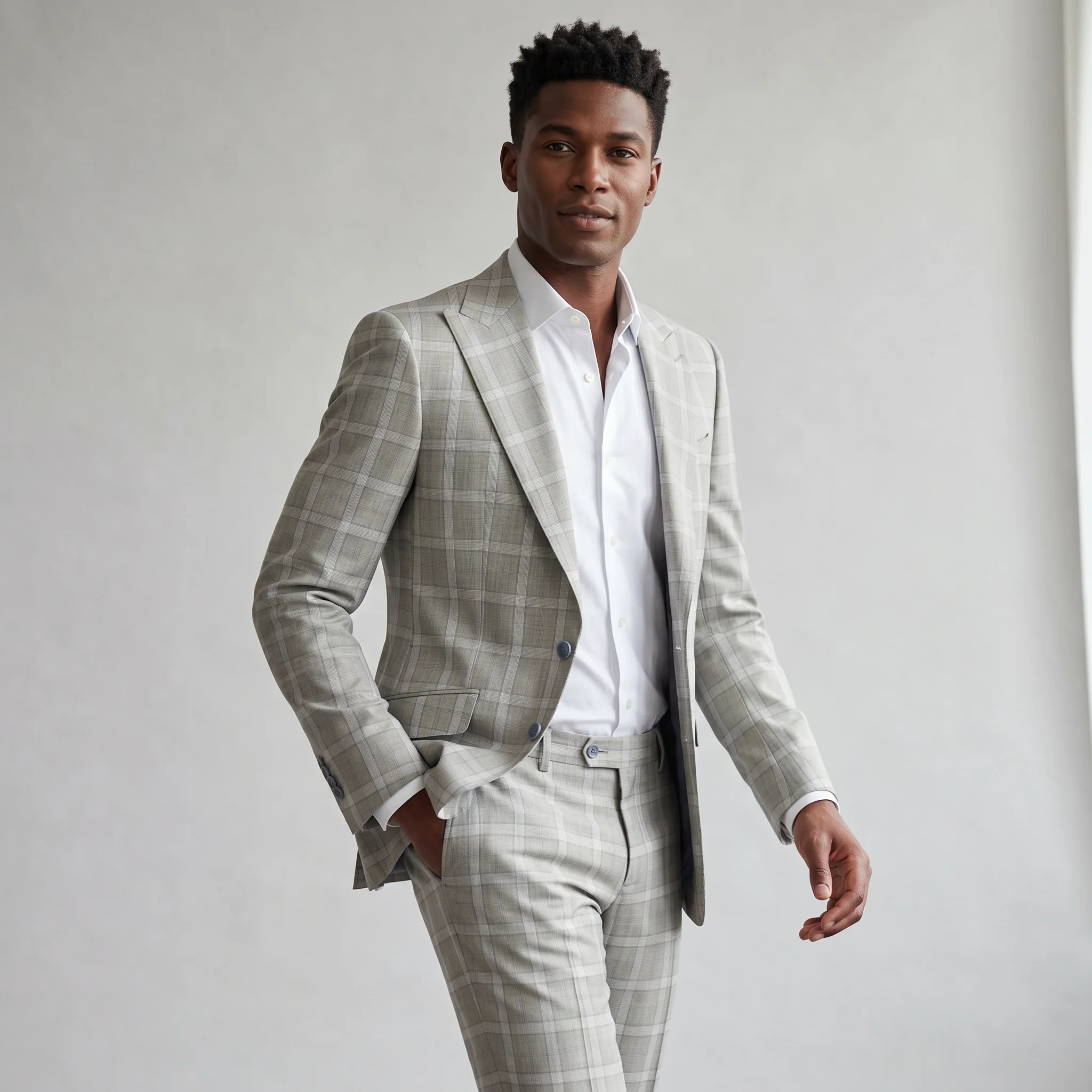 Pino Baldini Diego Men's Mint 3-Piece Plaid Suit - Image 3