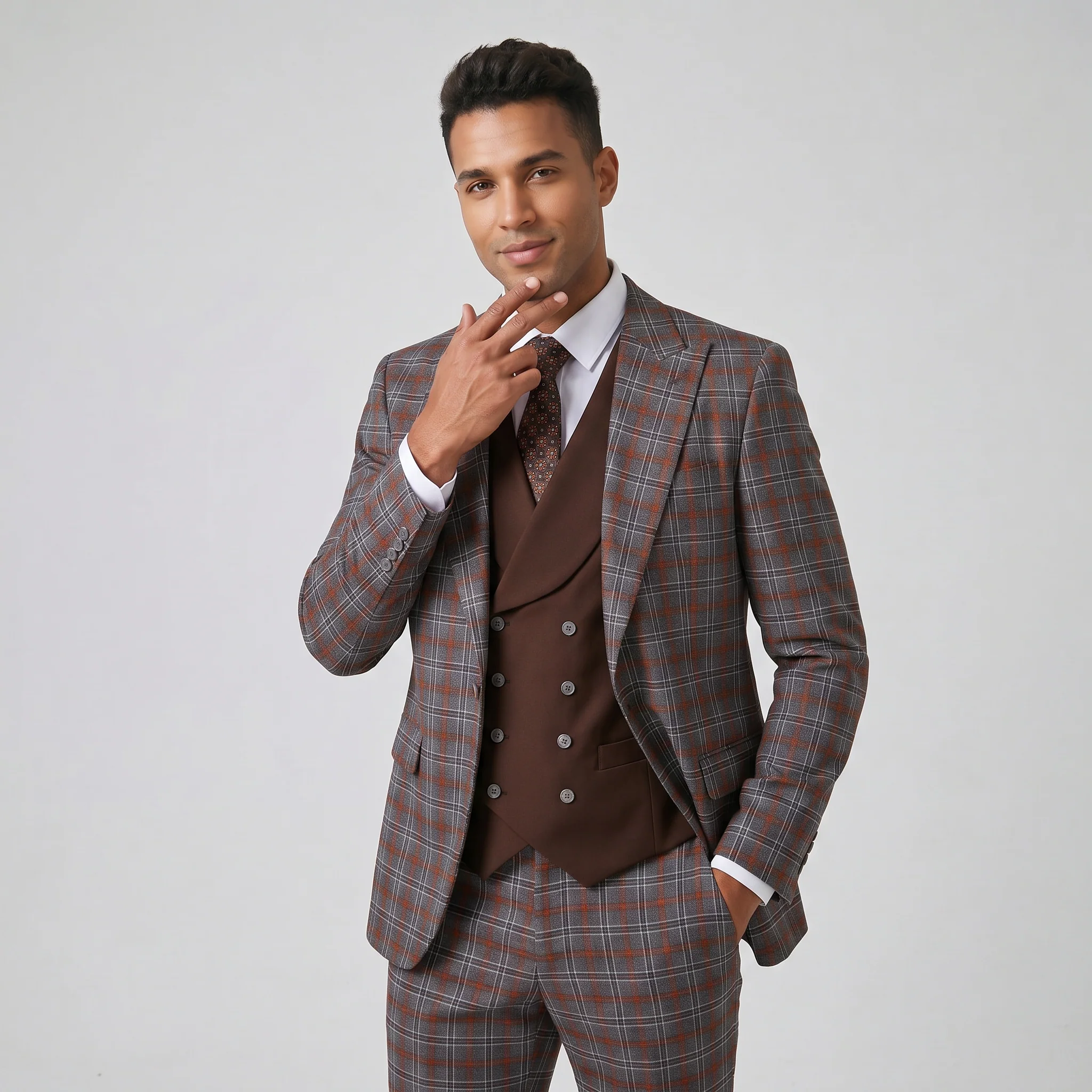 Royal Luxe Florence Men's Grey 2-Piece Slim Fit Suit — Notch Lapel