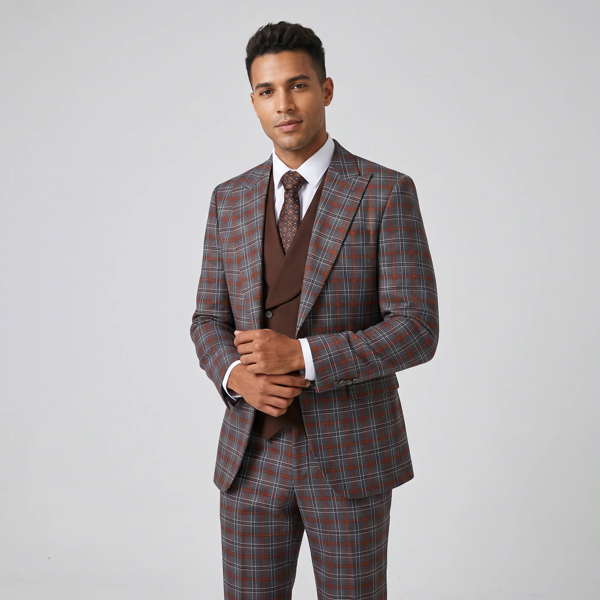 Royal Luxe Florence Men's Grey 2-Piece Slim Fit Suit — Notch Lapel - Image 2