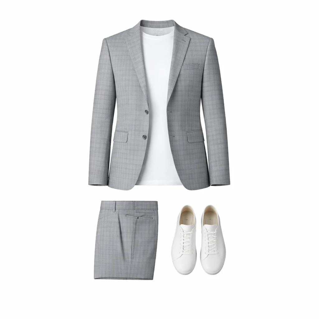 Stacy Adams Men's Light Grey 2-Piece Modern Fit Suit — Notch Lapel - Image 3