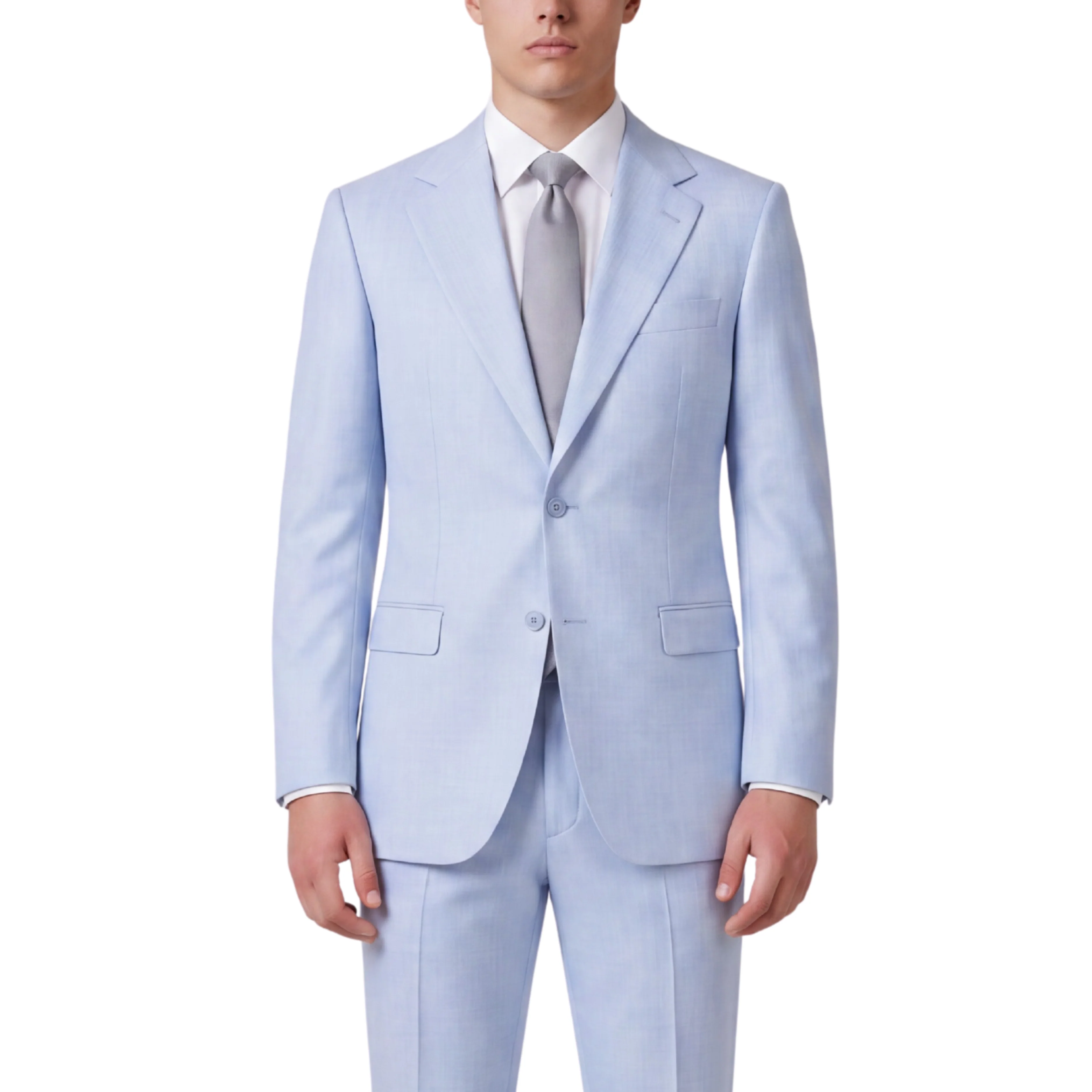 Joseph Michael Men's Sky Modern Fit Sharkskin Suit — Notch Lapel - Image 3