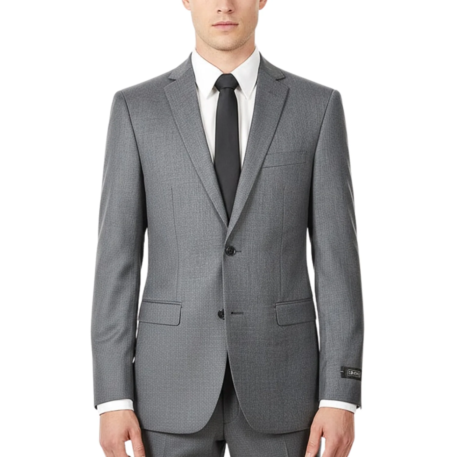 Joseph Michael Men's Grey 2-Piece Slim Fit Sharkskin Suit — Notch Lapel - Image 3