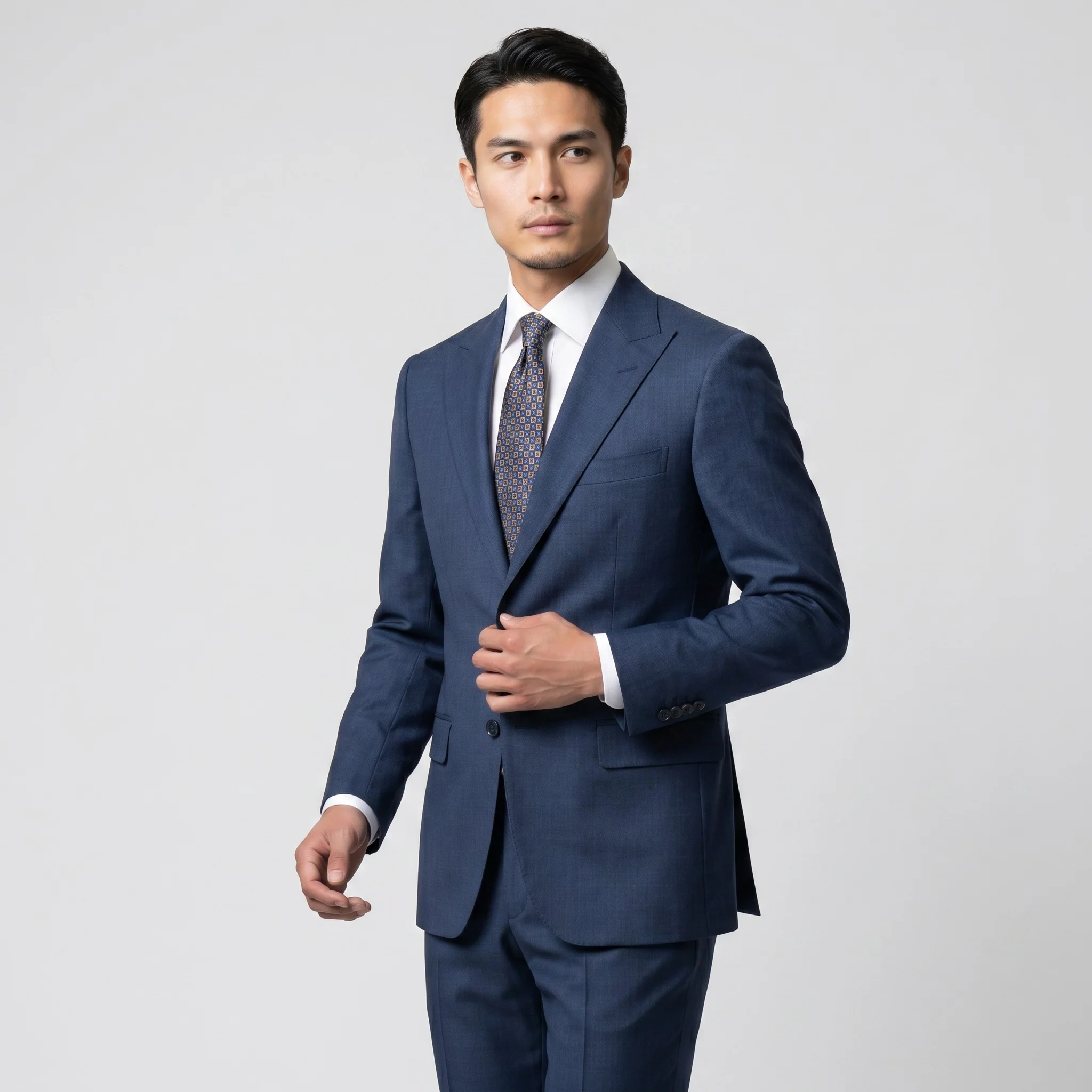 Joseph Michael Men's 2-Piece Slim Fit Sharkskin Suit — Peak Lapel - Image 13