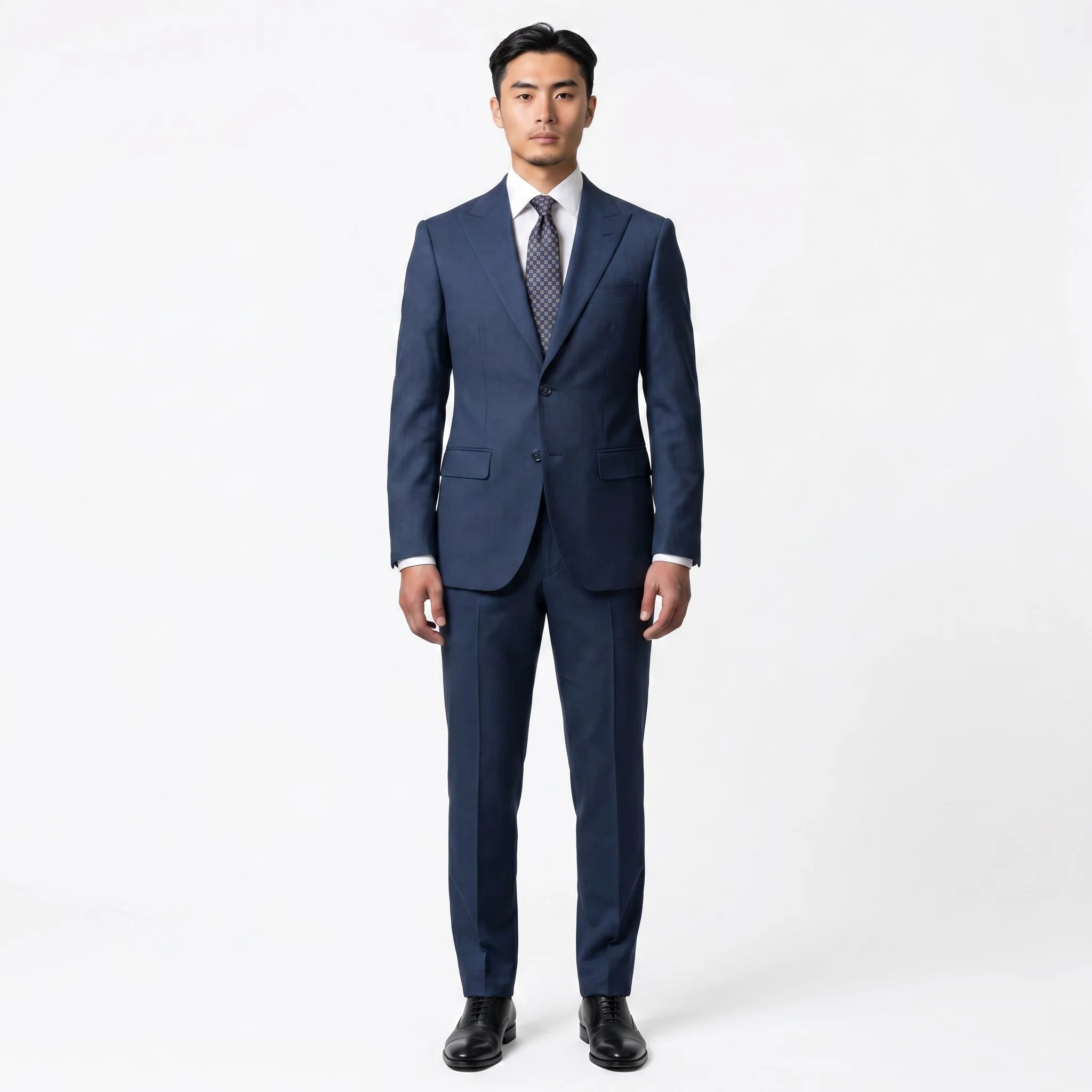 Joseph Michael Men's 2-Piece Slim Fit Sharkskin Suit — Peak Lapel - Image 15