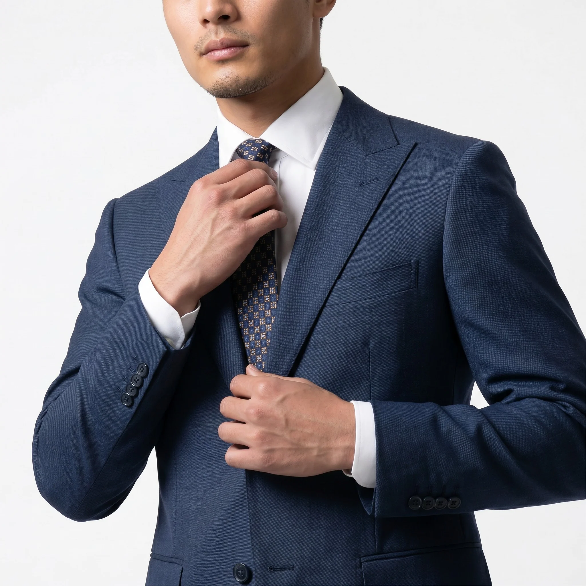 Joseph Michael Men's 2-Piece Slim Fit Sharkskin Suit — Peak Lapel - Image 16