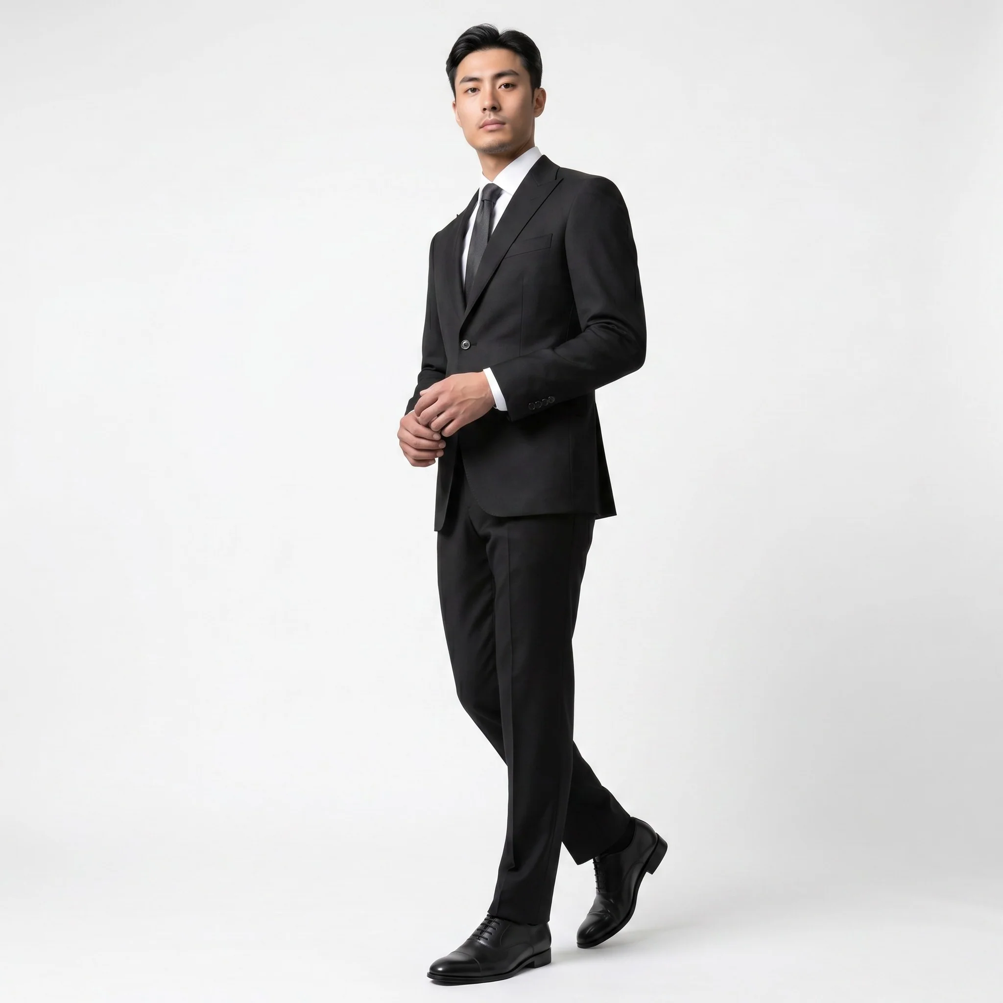 Joseph Michael Men's 2-Piece Slim Fit Sharkskin Suit — Peak Lapel - Image 4