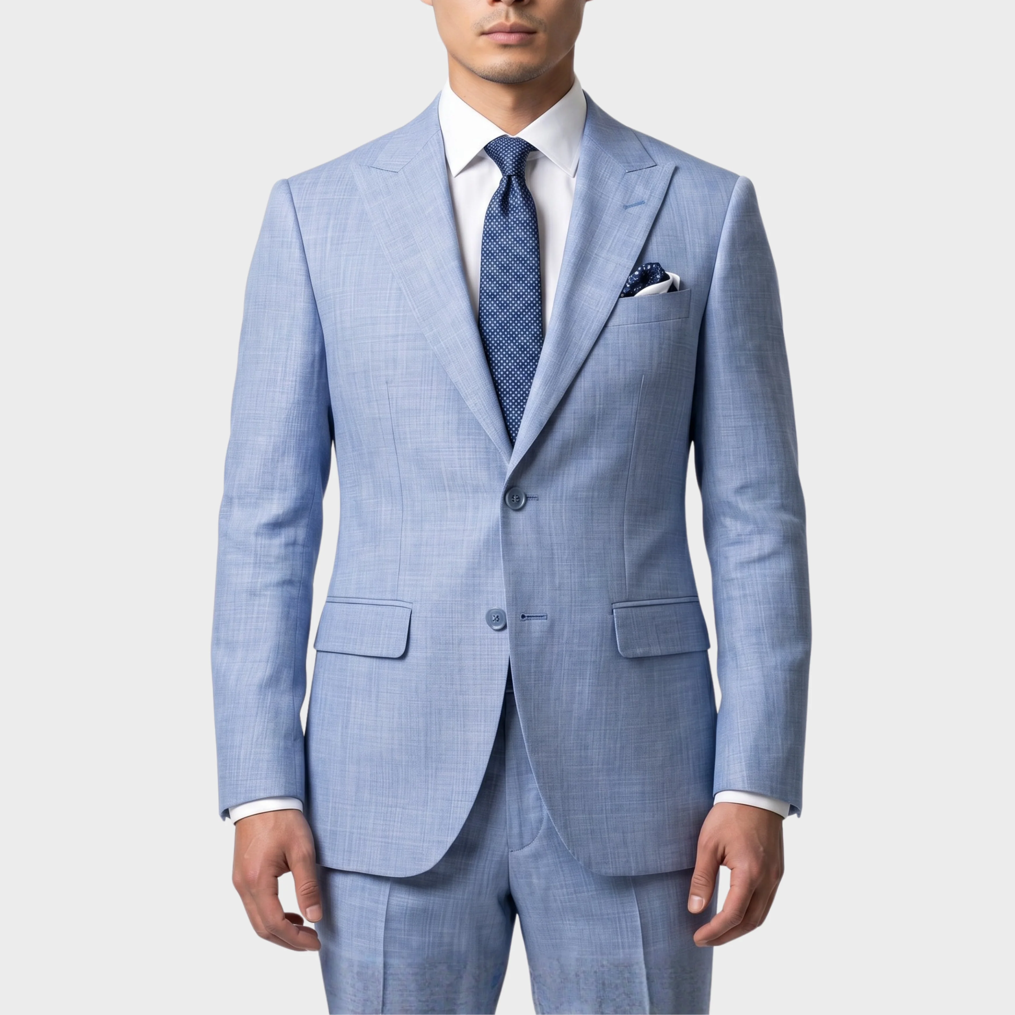 Joseph Michael Men's 2-Piece Slim Fit Sharkskin Suit — Peak Lapel - Image 6
