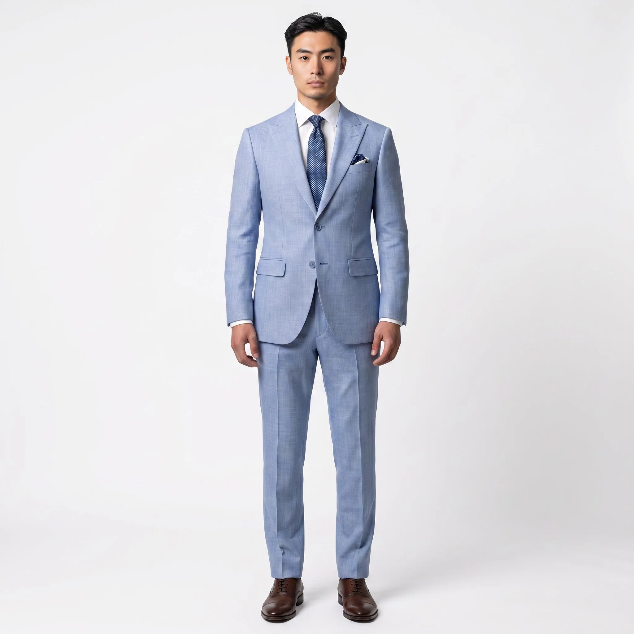 Joseph Michael Men's 2-Piece Slim Fit Sharkskin Suit — Peak Lapel - Image 8
