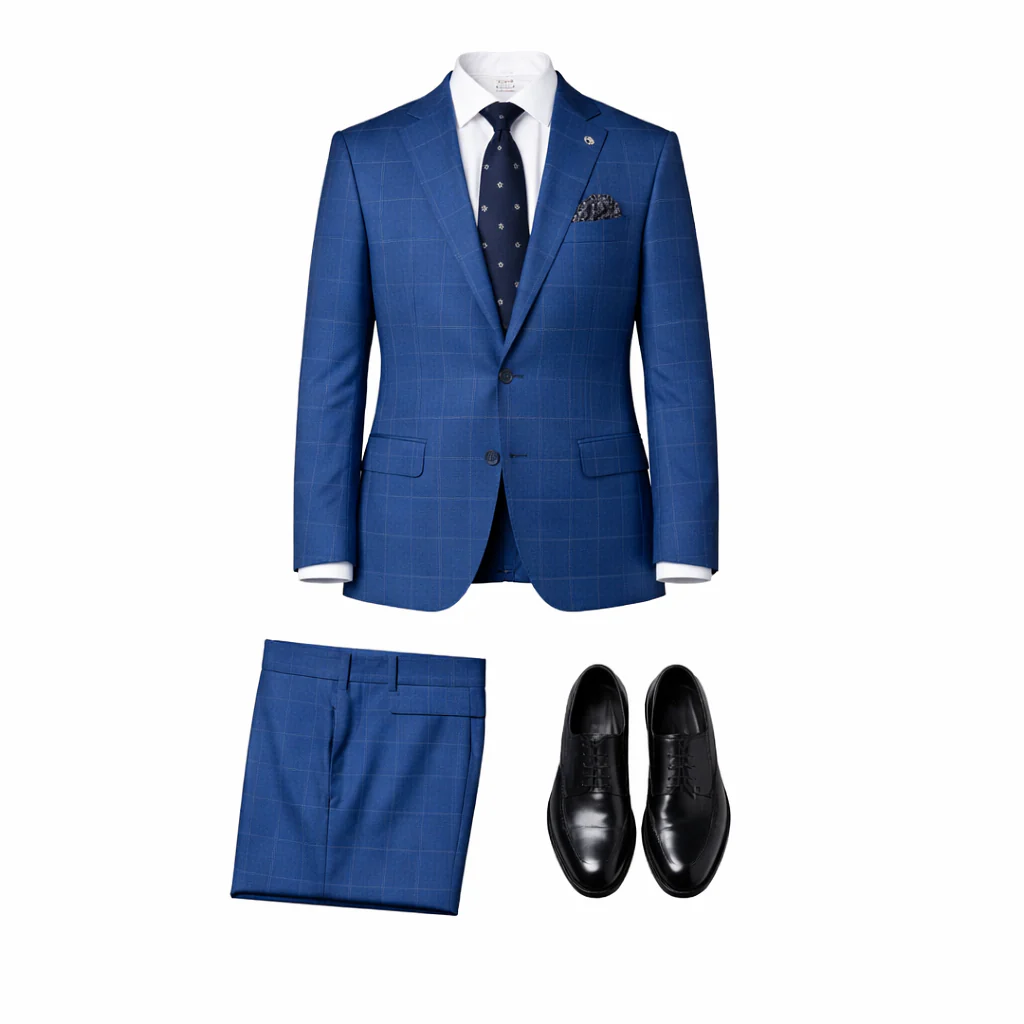Stacy Adams Men's Blue 2-Piece Modern Fit Suit — Notch Lapel - Image 6
