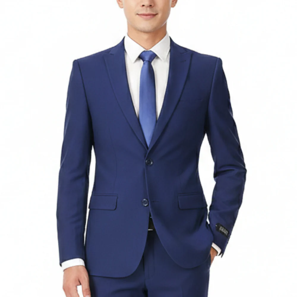 Joseph Michael Men's 2-Piece Slim Fit Stretch Suit — Peak Lapel - Image 2