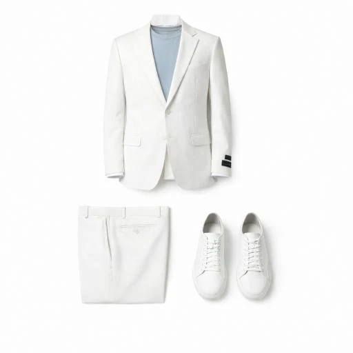 Novello - Off White Tiglio Lux 2 Button Notch Lapel Suit - Image 4