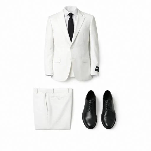 Novello - Off White Tiglio Lux 2 Button Notch Lapel Suit - Image 5