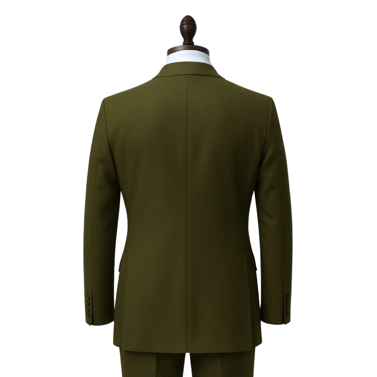 Tiglio Men's Olive 100% Wool 2-Piece Modern Fit Suit — Notch Lapel - Image 4