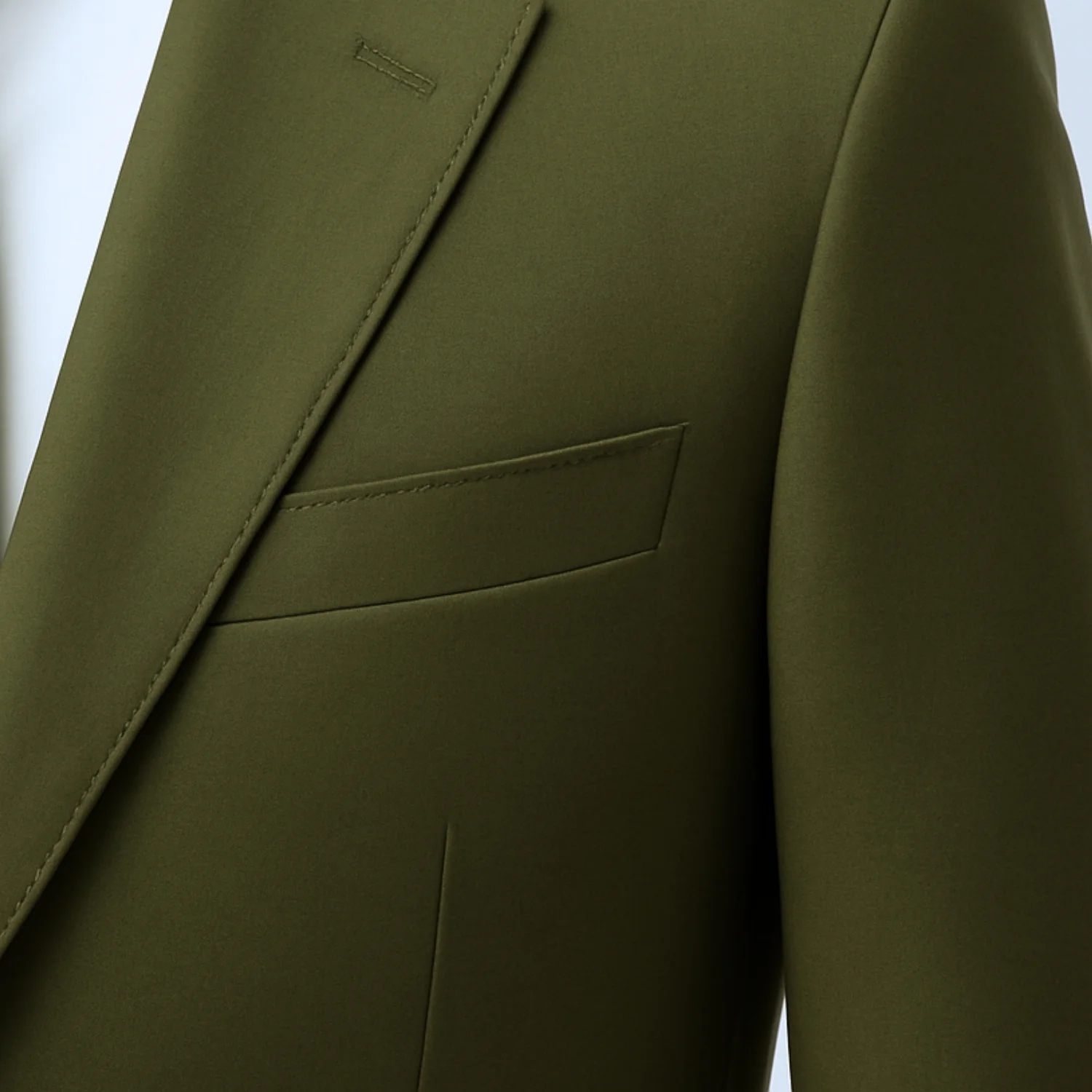 Tiglio Men's Olive 100% Wool 2-Piece Modern Fit Suit — Notch Lapel - Image 6