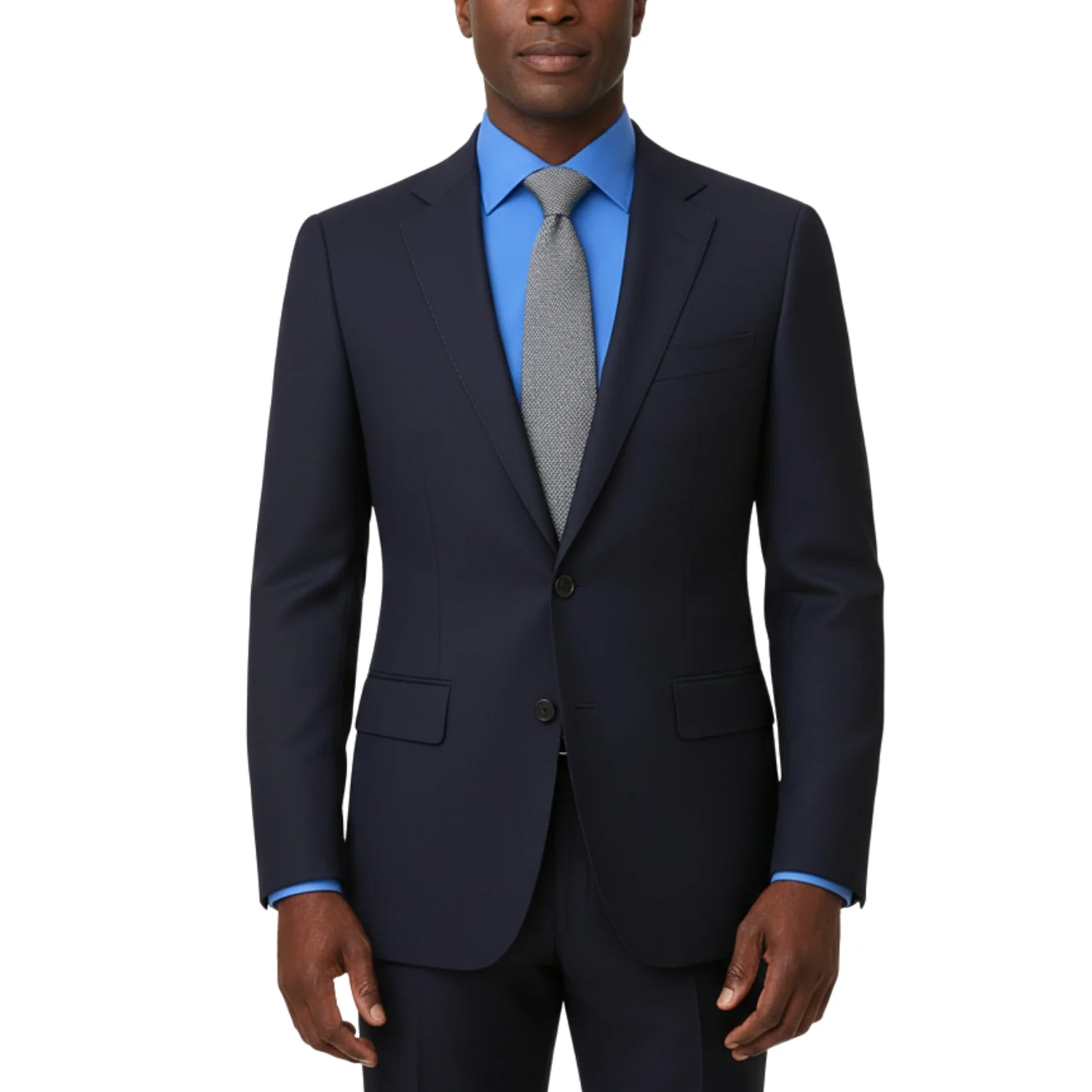Tiglio Men's Blue 100% Wool 2-Piece Slim Fit Suit — Notch Lapel - Image 3
