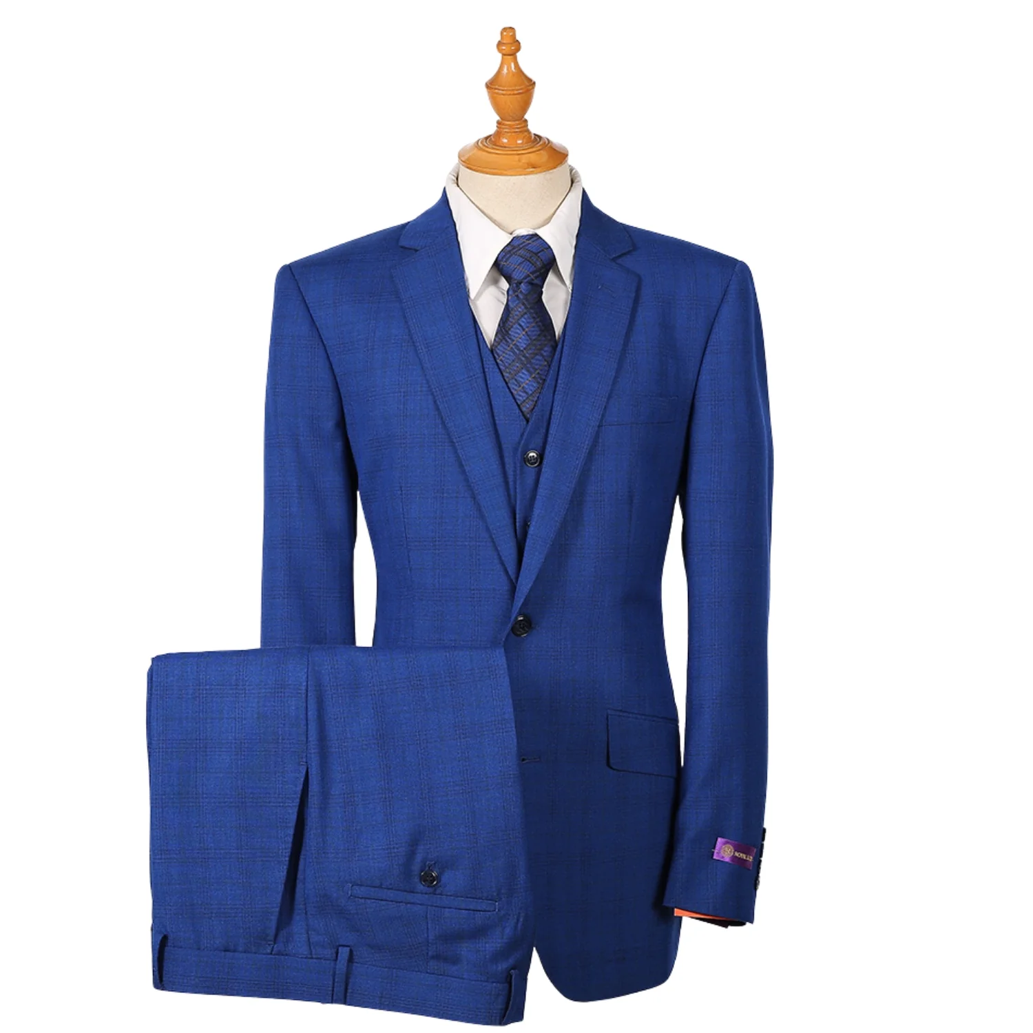 Royal Luxe Roma Men's Sapphire 2-Piece Slim Fit Suit — Notch Lapel - Image 3