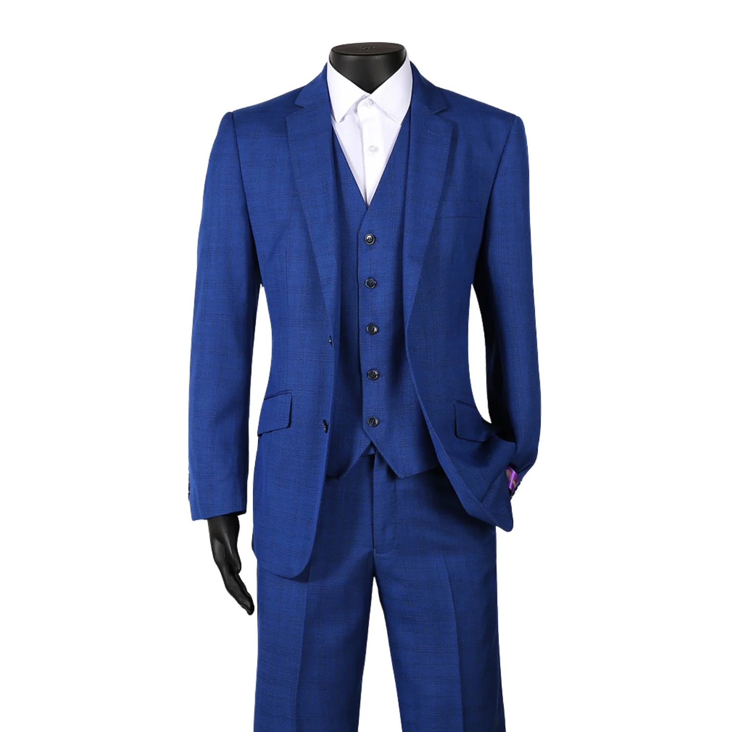 Royal Luxe Roma Men's Sapphire 2-Piece Slim Fit Suit — Notch Lapel - Image 5