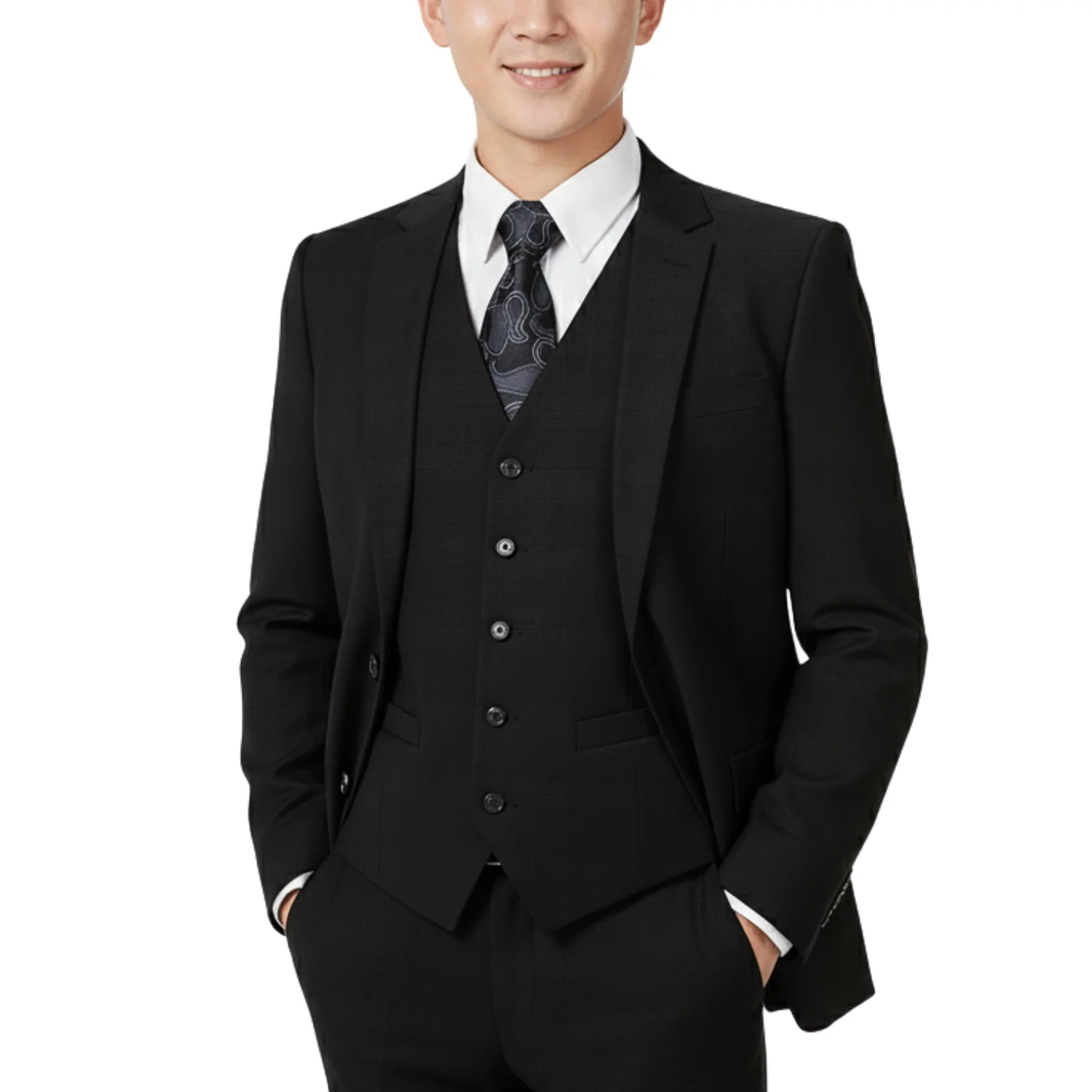 Royal Luxe Roma Men's Charcoal 2-Piece Slim Fit Suit — Notch Lapel