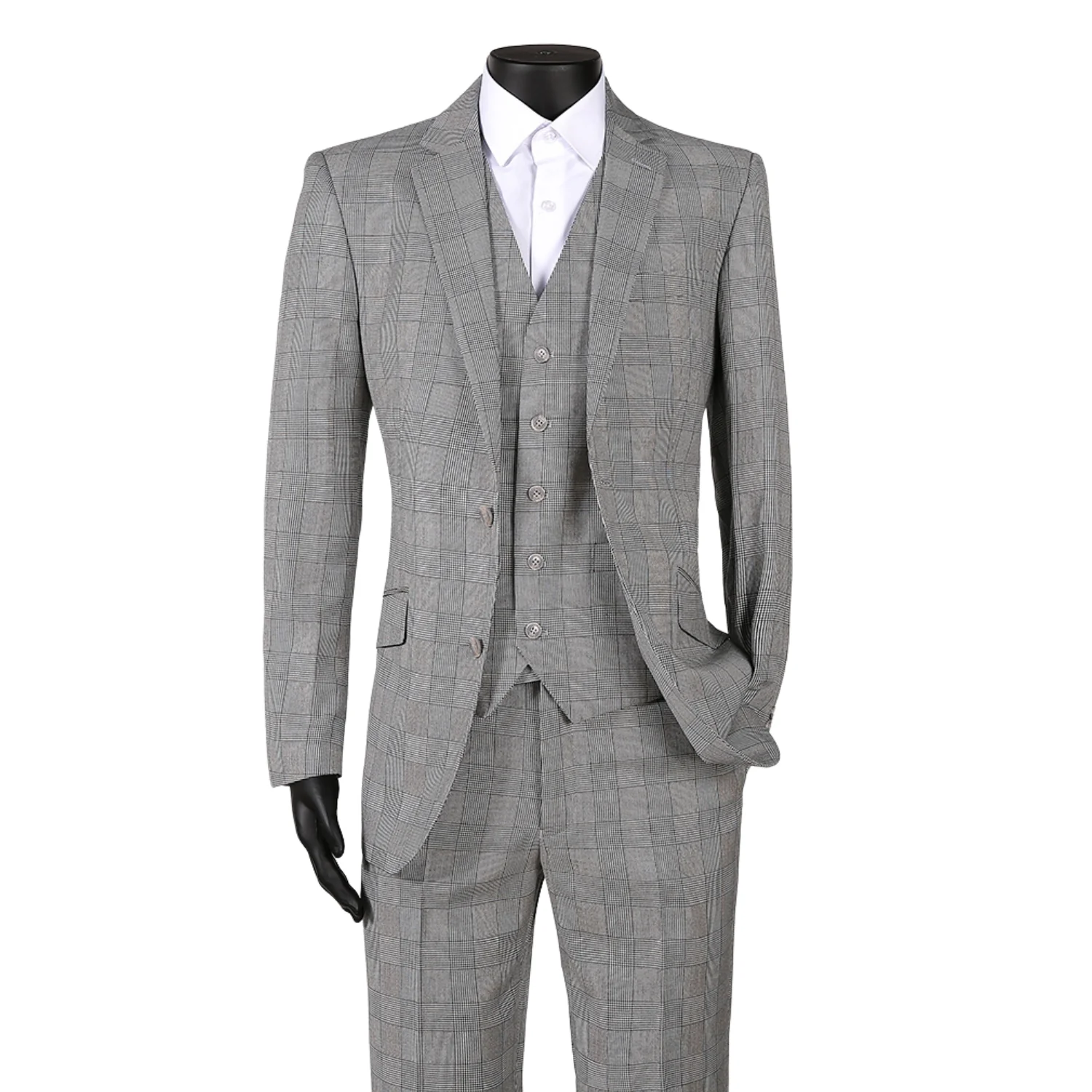 Royal Luxe Roma Men's Black 2-Piece Slim Fit Suit — Notch Lapel - Image 4
