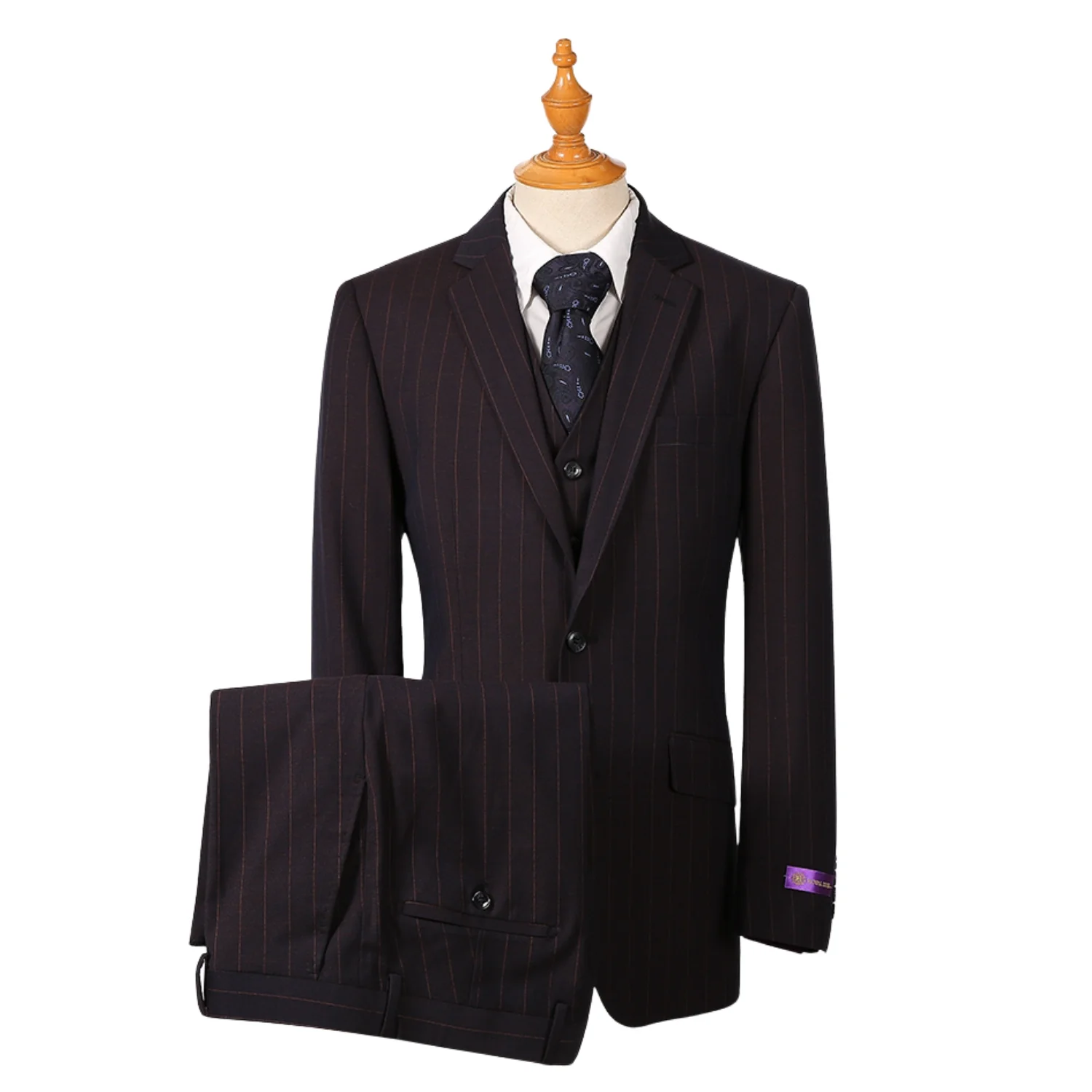 Royal Luxe Roma Men's Black 2-Piece Slim Fit Suit — Notch Lapel - Image 4