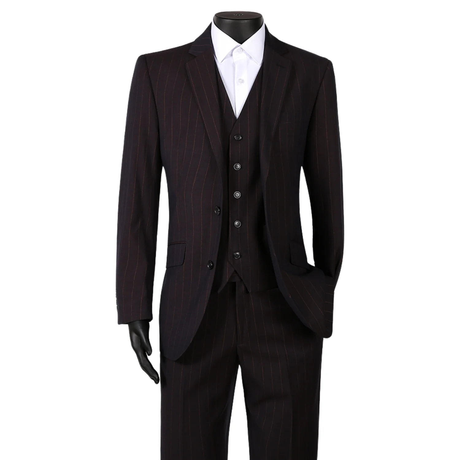 Royal Luxe Roma Men's Black 2-Piece Slim Fit Suit — Notch Lapel - Image 6