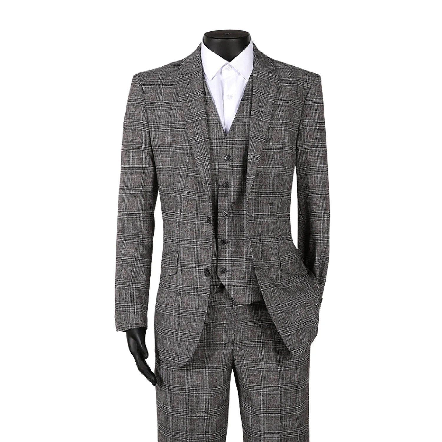 Royal Luxe Roma Men's Grey 2-Piece Slim Fit Suit — Notch Lapel - Image 5