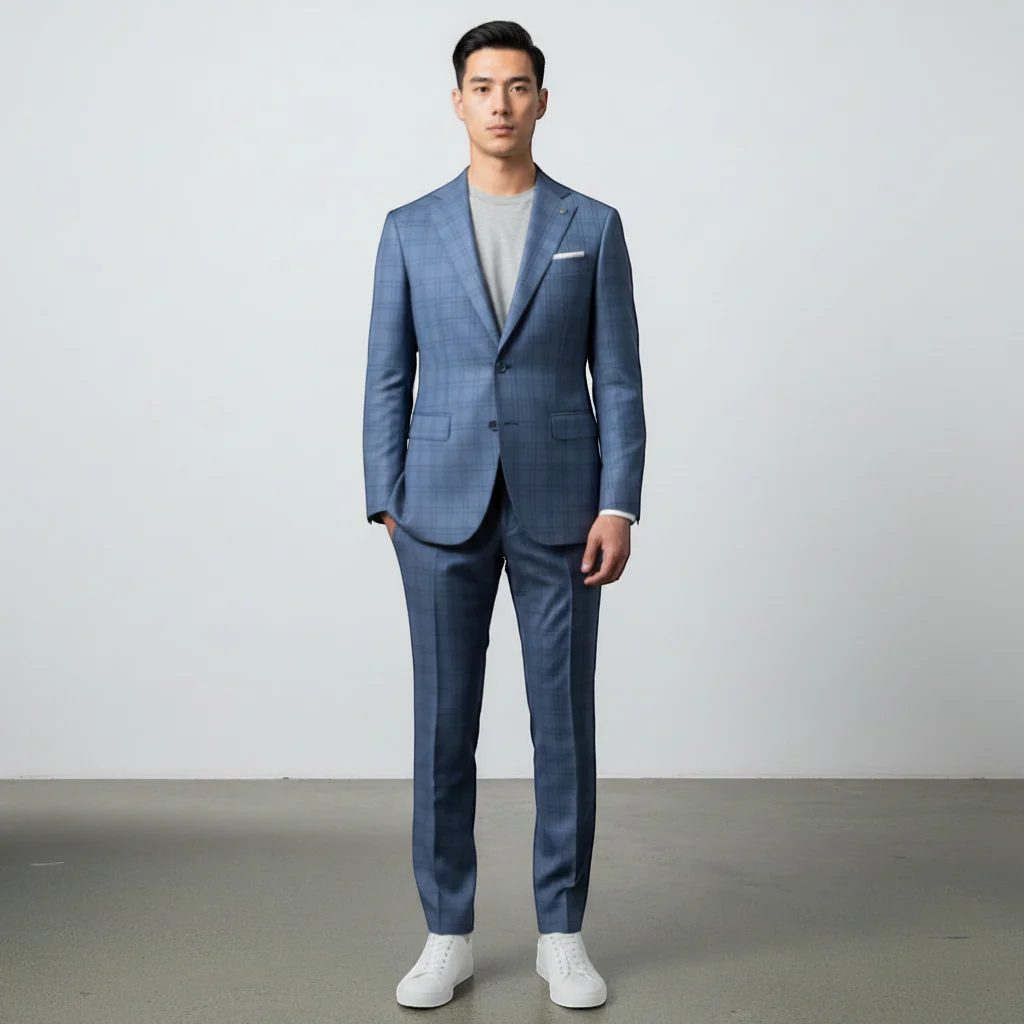 Stacy Adams Men's Blue 3-Piece Modern Fit Suit — Notch Lapel - Image 3